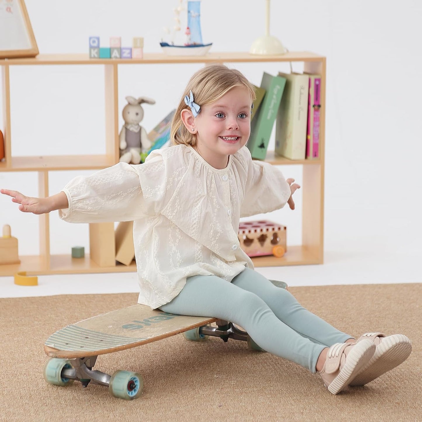 Toddler Organic Cotton Girls Leggings Casual Basic Leggings Full Length Bottom Solid Color 3 Pack