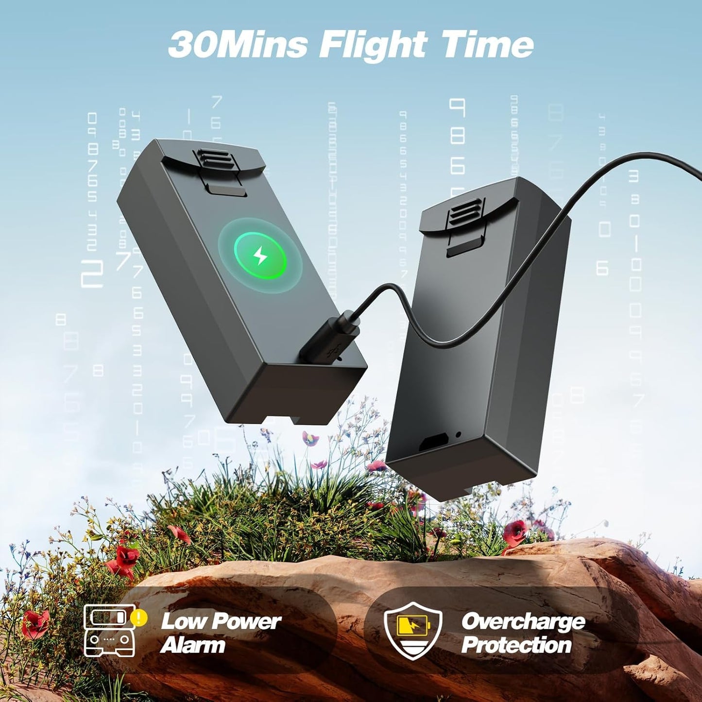 DEERC Drone with Camera 1080P, D20S FPV Mini Drones for Kids Adults Beginner; Foldable RC Quadcopter with Brushless Motor, 2 Batteries, Altitude Hold, Optical Flow, 3D Flips, Toy Gifts for Boys Girls