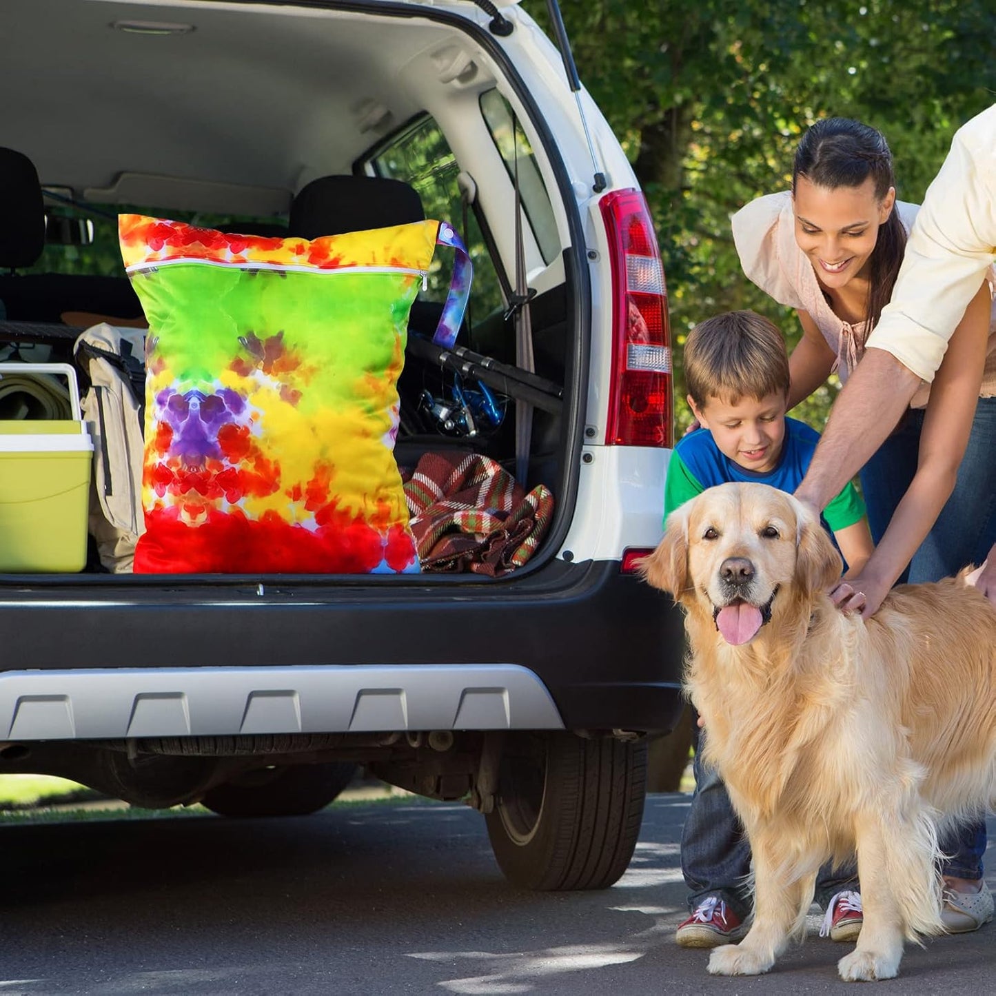 Shappy 2 Pcs Large Travel Laundry Bag Washable Waterproof Wet Dry Large Dirty Clothes Bag Bathing Workout(Tie Dye Style)