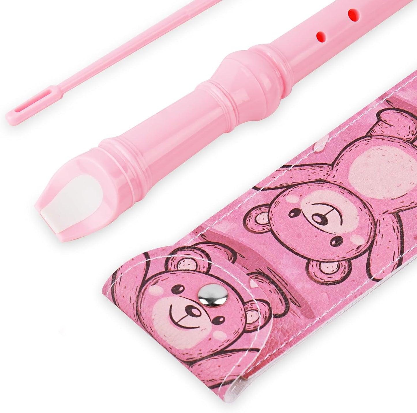 Recorder Instrument for Beginner Kids Adults,8-Hole Soprano Descant Recorder Music Flute with with Cleaning Rod & Leather Case For School Student Home Entertainment(2-Bear)