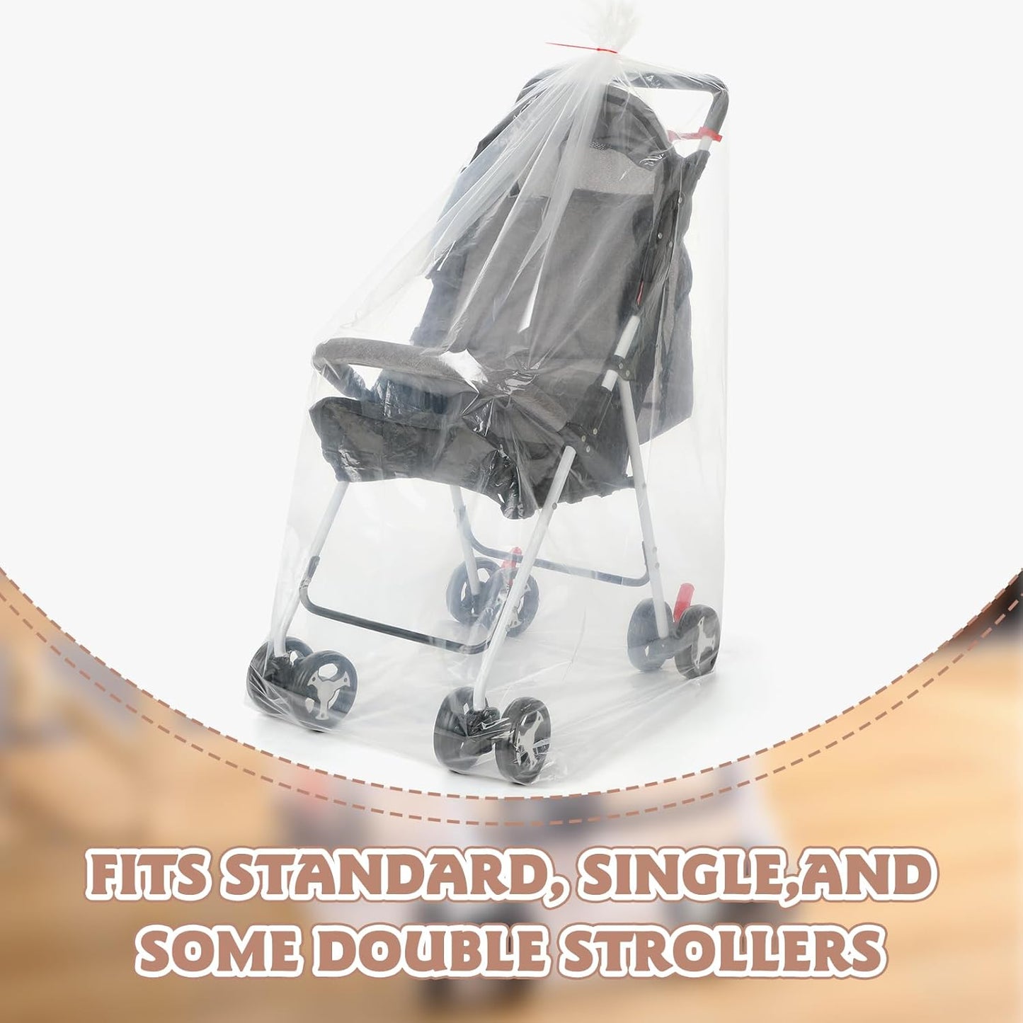 3 Pcs Stroller Storage Bag 39 x 59 Inch Extra Large Clear Plastic Stroller Bag with 3 Zip Ties Heavy Duty 4 Mil Stroller Cover for Storage Travel Moving Luggage Suitcase Furniture Car Seat