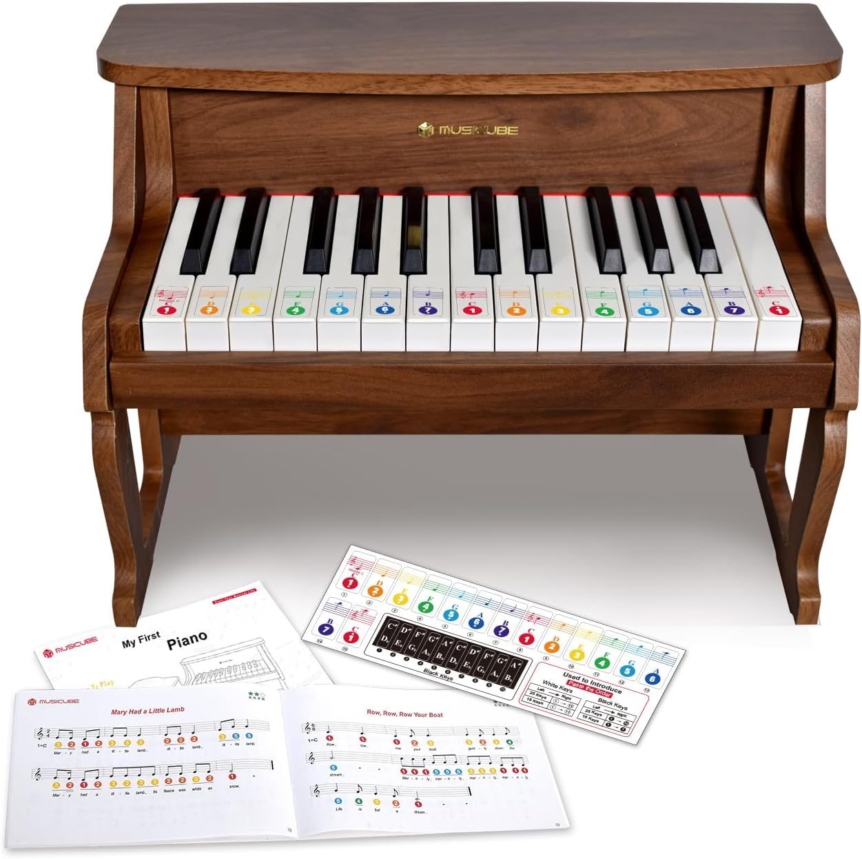 MUSICUBE Piano for Kids 25 Keys Classic Digital Wood Piano Educational Musical Toys for Boys Girls Aged 3+
