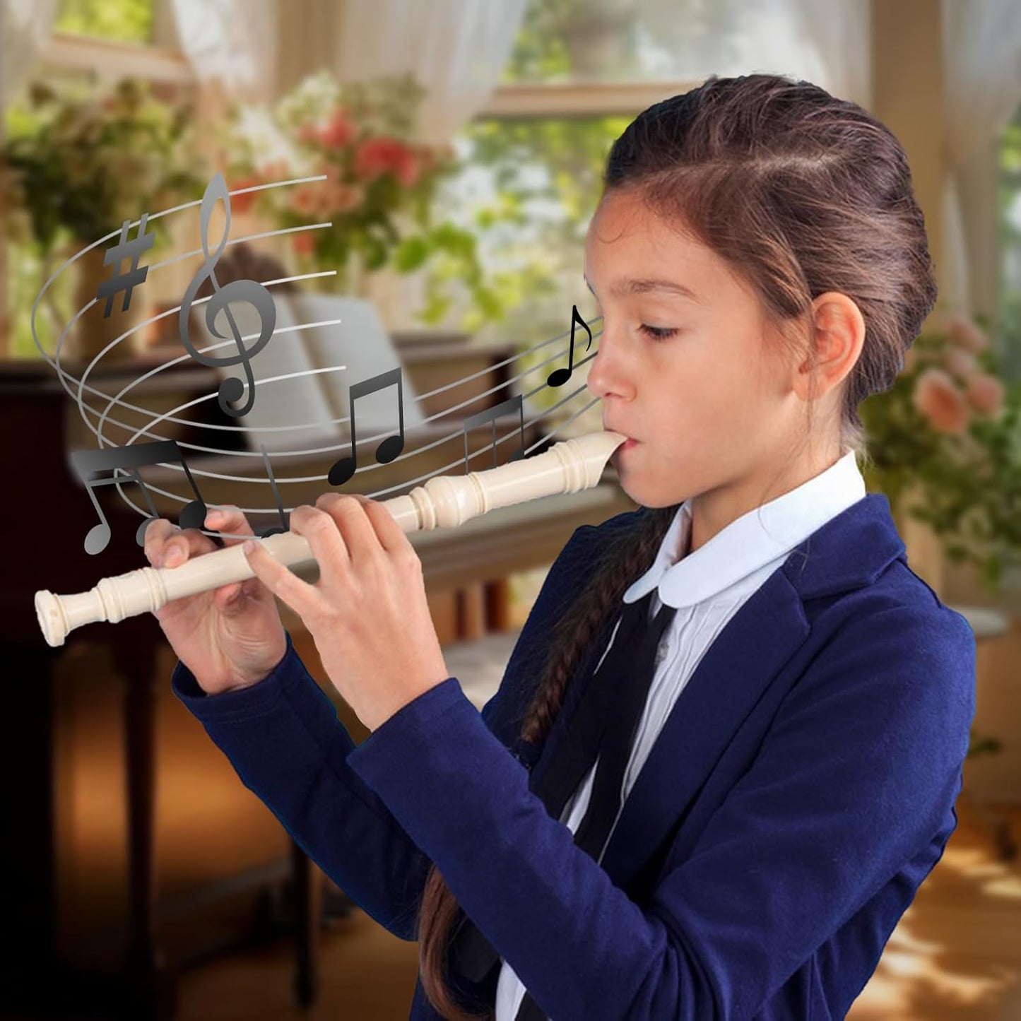 6 Pack Soprano Recorder Instrument, 8 Hole Recorder Flute, Plastic Recorders Musical Instruments with Cleaning Rod, Beginner Recorder Soprano Recorder for Music