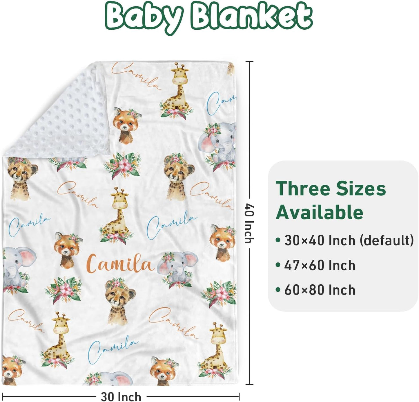 Personalized Baby Crib Bedding Set - Custom Name Lions Design 3 Pcs Set - Soft Blanket with Double Layer Dotted Backing, Fitted Sheet, Room Rug for Newborns Boys Girls Shower Gift