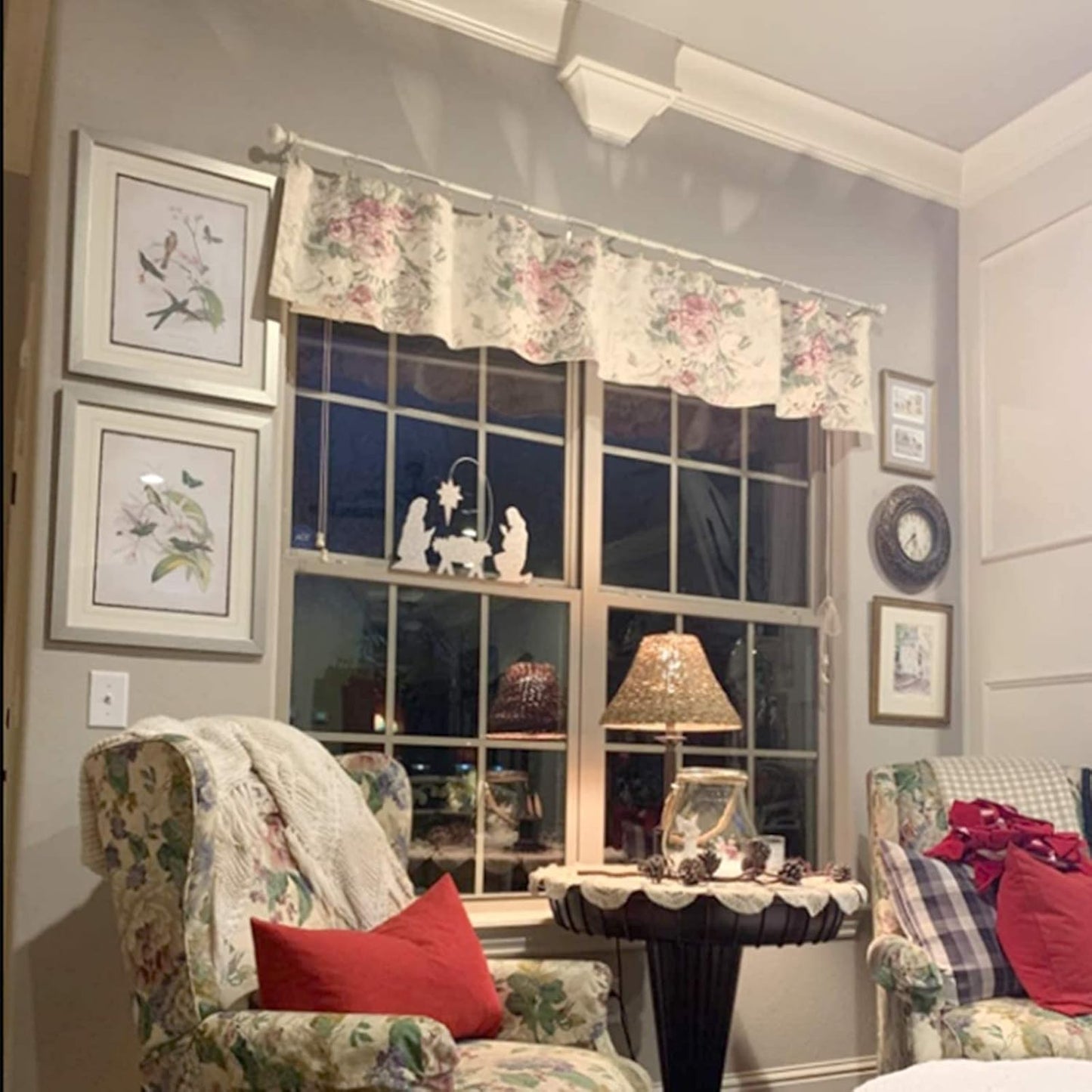 20 Pack White Curtain Rings with Clips, Curtain Hooks Hangers Clip Rings for Hanging Drapes Bows Hat, Drapery Rings 1.77 in I D, Fits up to 1.5 in Diameter Curtain Rod.