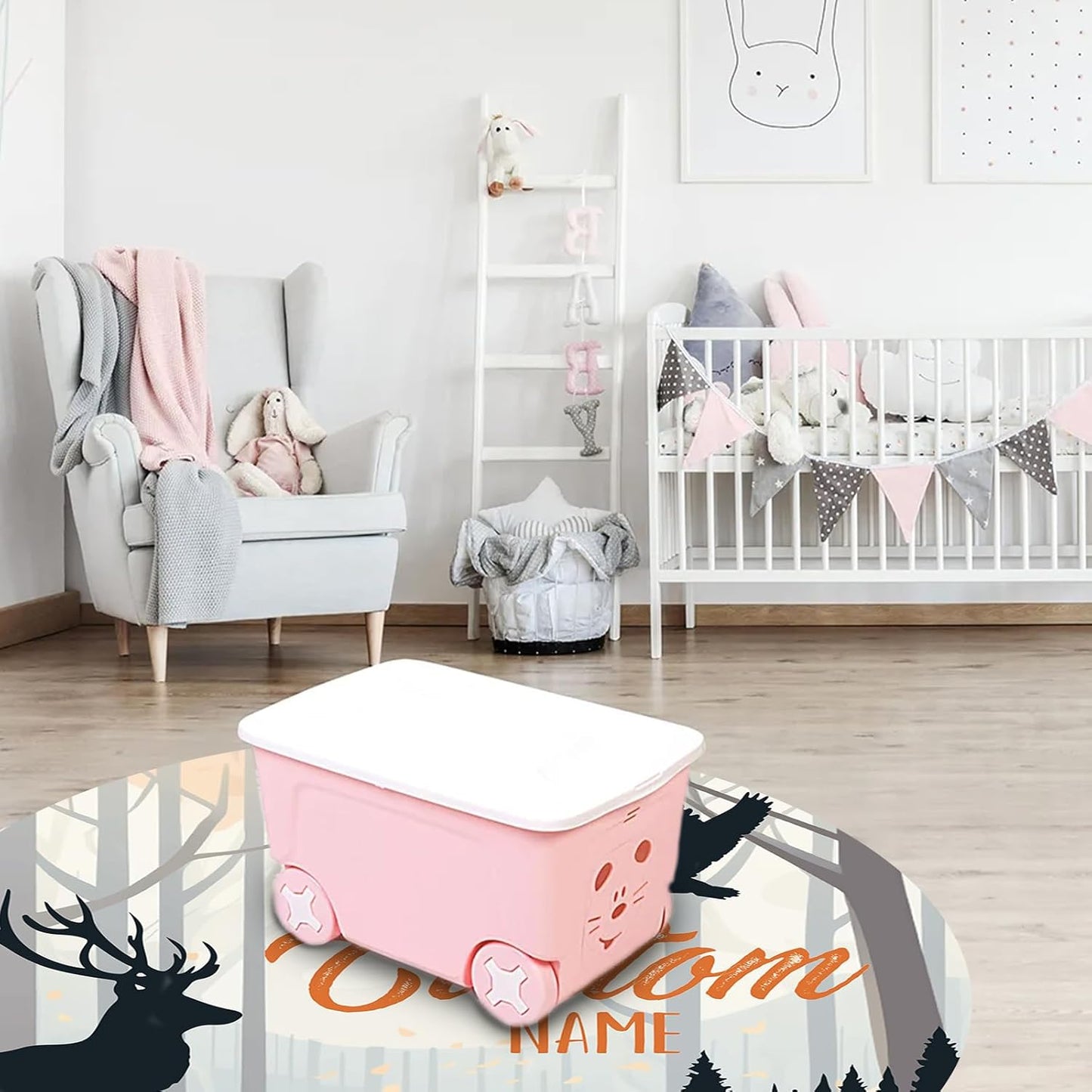 Custom Nursery Crib Bedding Set: Personalized Name 4 Piece Orange Sika Deer Design Baby Crib Sets for Baby Girls - Toddler Double Layer Blanket Set, Comfortable Crib Bed Sheets for Baby Toddlers