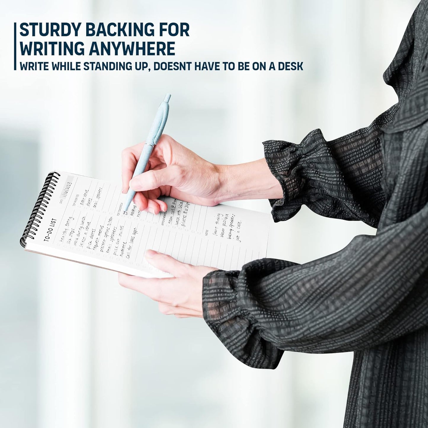 To Do List Notepad 3 Pack: Has Multiple Functional Sections - 6.5 x 9.8" 60 Sheets - Spiral Daily Planner Notebook - Task Checklist Organizer Agenda Pad for Work, Note and Todo Organization