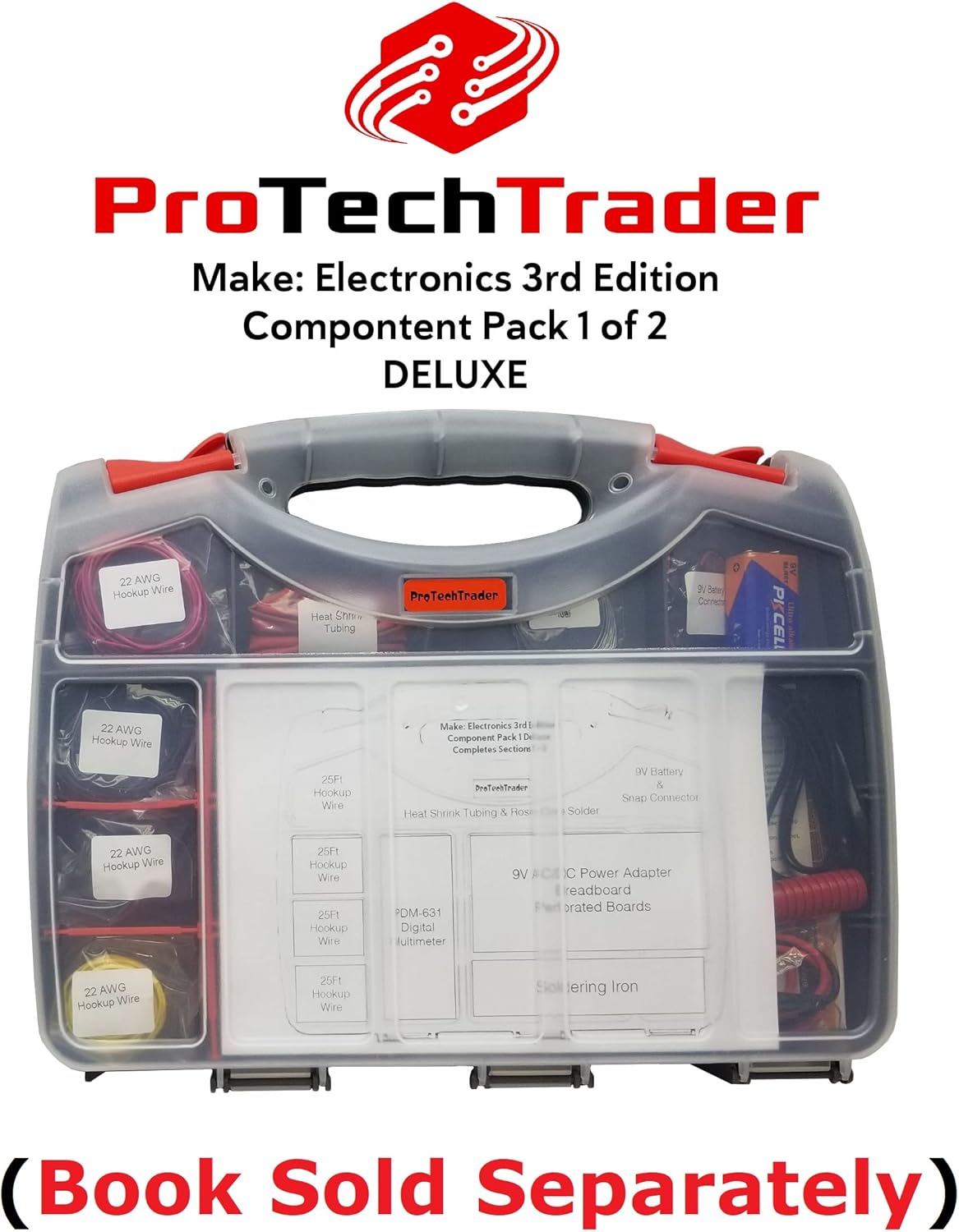 Make: Electronics Third Edition Kit 1 Deluxe - Beginner, Intermediate, & Advanced (Teen - Adult) Component Pack That Follows The Experiments in Make: Electronics 3rd Ed by Charles Platt