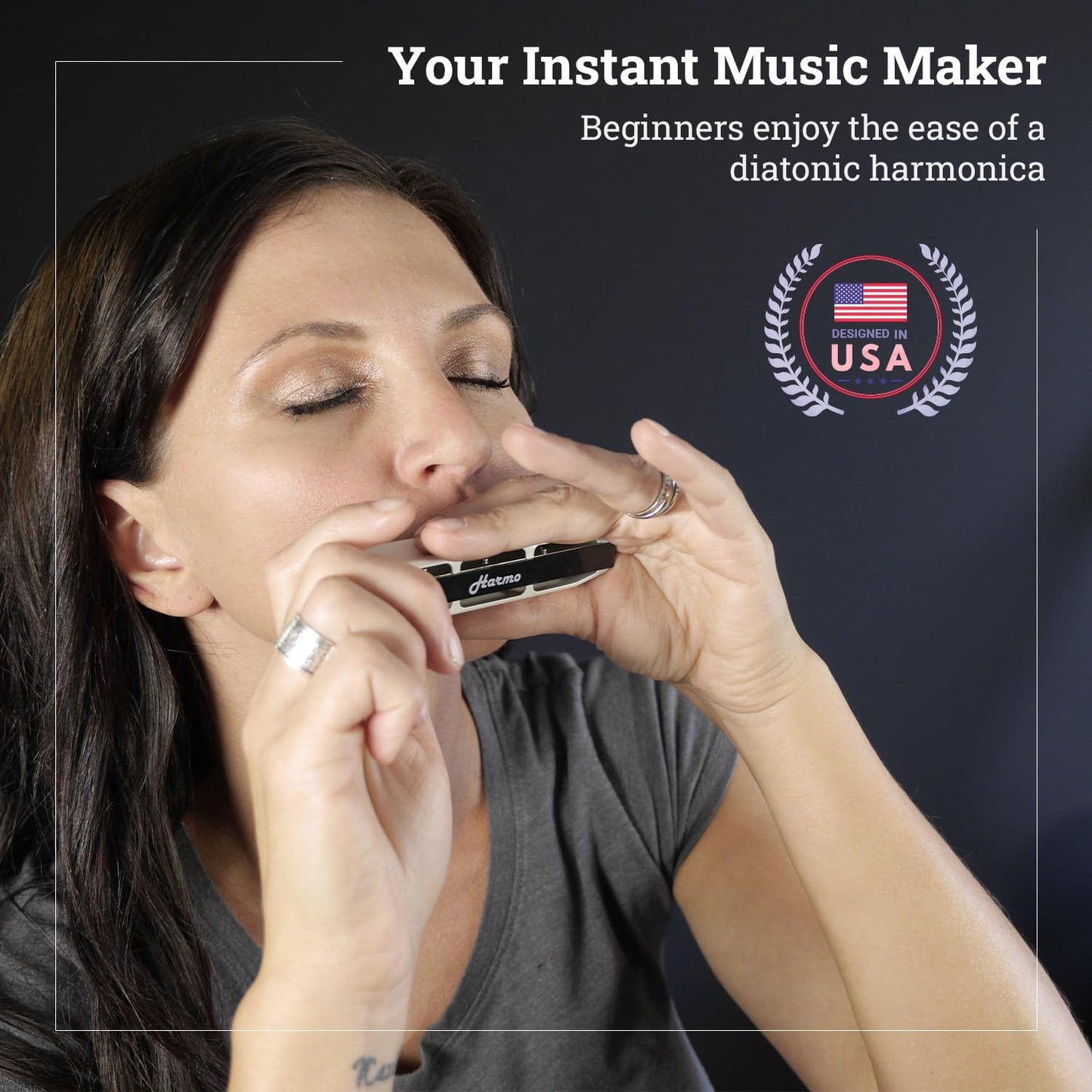 Harmo Polar Diatonic Harmonica Key of B - 10 Holes 20 Notes, Blues Harp Mouth Organ With Case, Phosphor Bronze Reeds, Suitable for All Genres, Harmonica for Kids, Adult, Beginners & Professionals