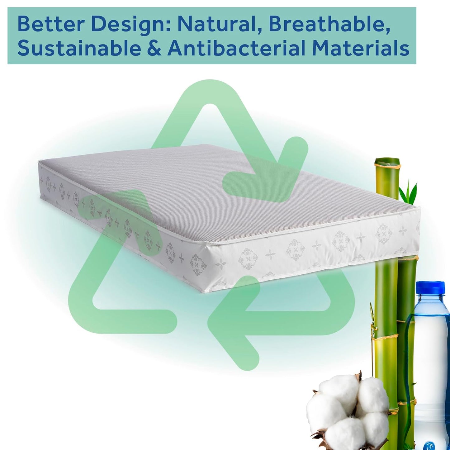 Sealy Baby Airy Night Diamond Breathable Crib Mattress, Made in USA, GREENGUARD GOLD Certified, Supportive & Sustainable Mesh Surface, 2 Stage, Toddler Bed Fit, Safety & Quality Tested, 52x28"