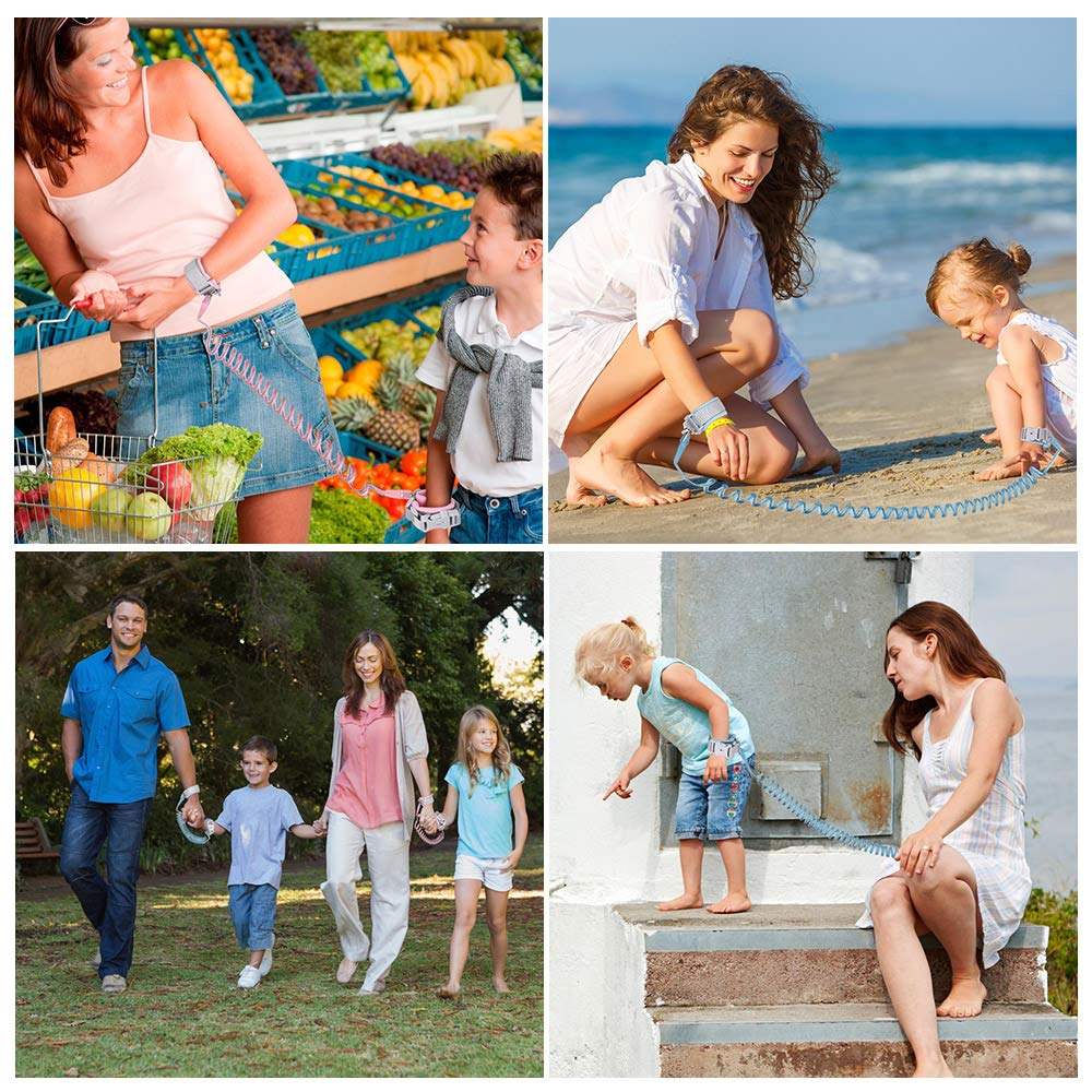 Anti Lost Wrist Link (8.2ft), Socub Breathable Toddler Leash Wrist for Child Safety, Wrist Link for Kids with Key Lock, Blue