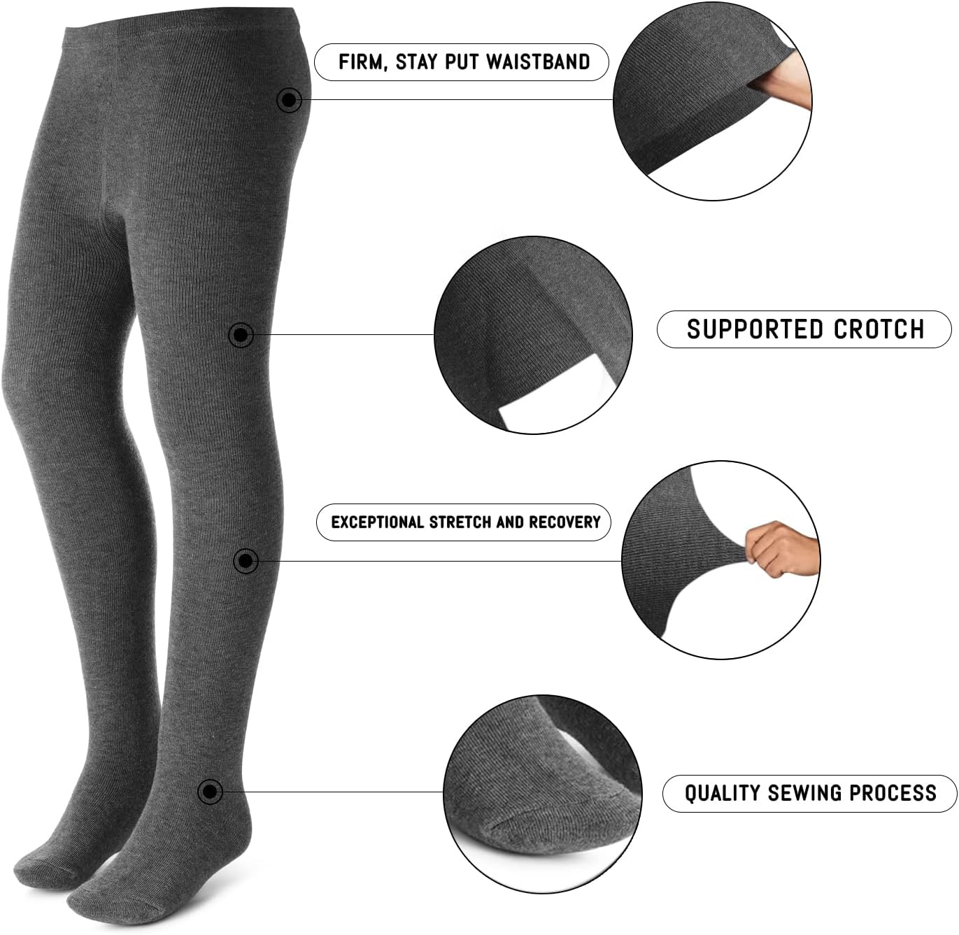 Kids, Girls thin Ribbed Cotton tights, Comfy, Soft Flat Tights Made from Breathable cotton| Great Tights For Uniform,