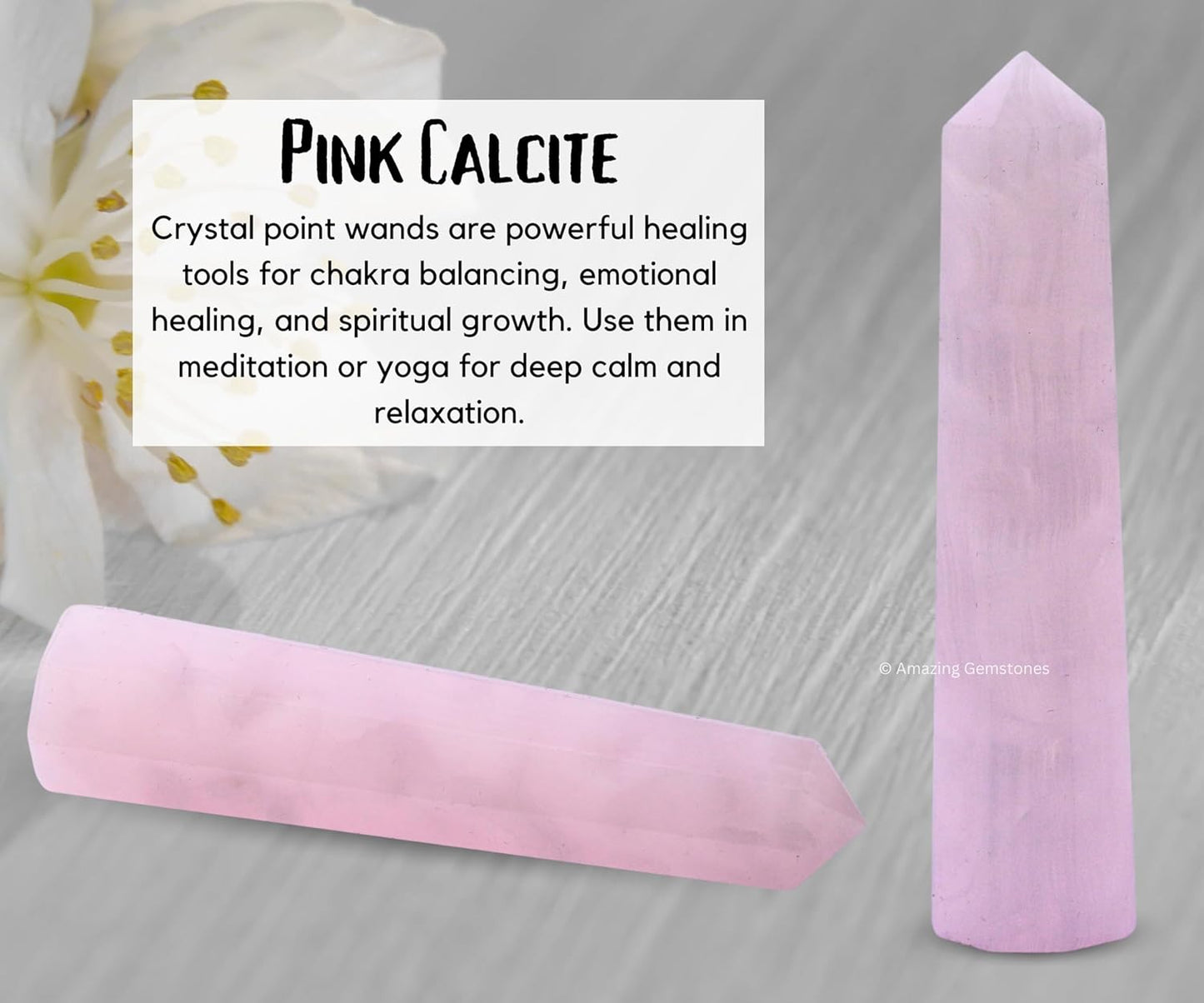 Amazing Gemstone Pink Calcite Crystal Towers ~ Natural Healing Crystal Point Obelisk for Reiki Healing and Crystal Grid (3 to 4 INCH)