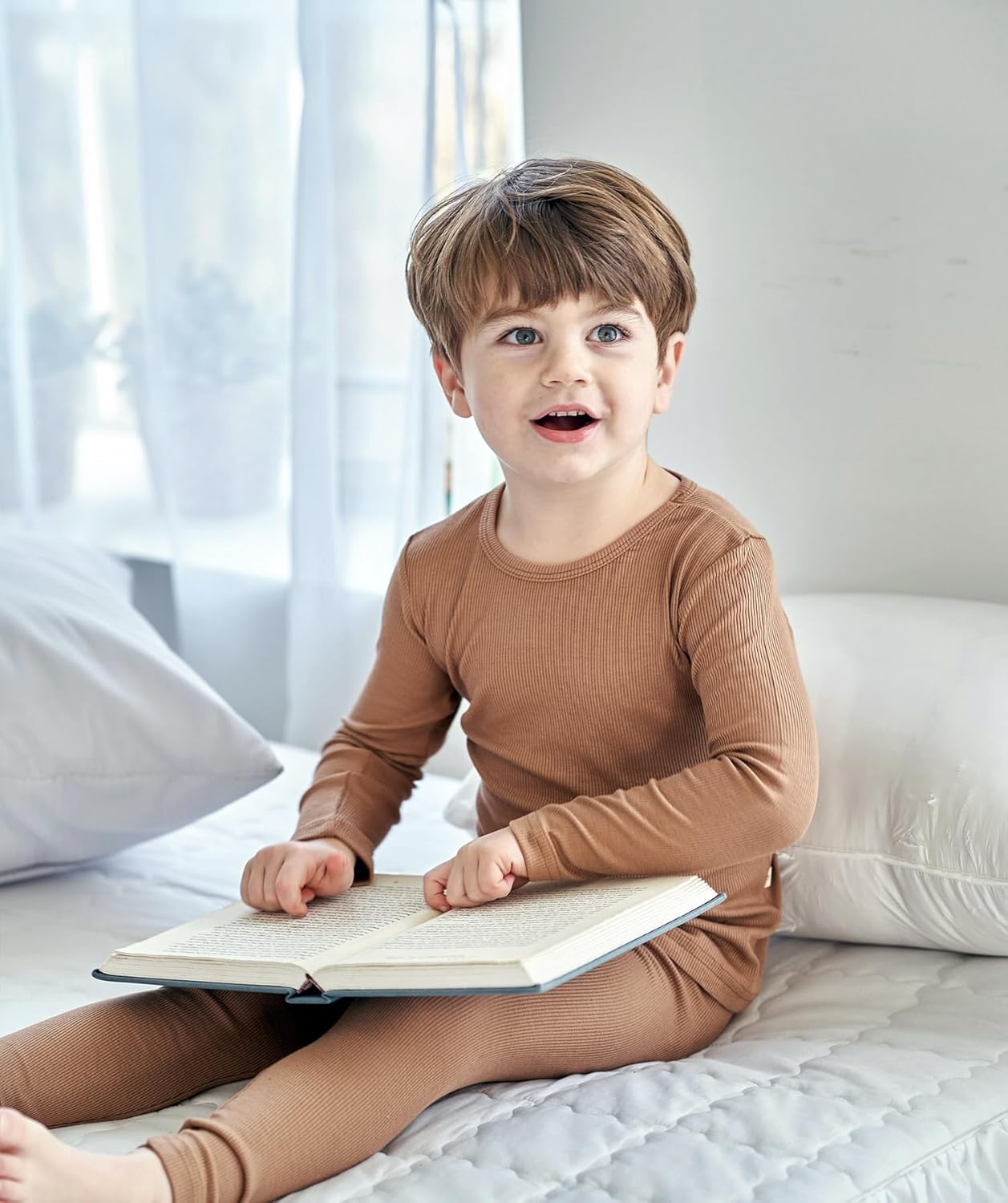 AVAUMA Baby Boys Girls Pajama Set Kids Toddler Snug fit Ribbed Sleepwear pjs for Daily Life Style