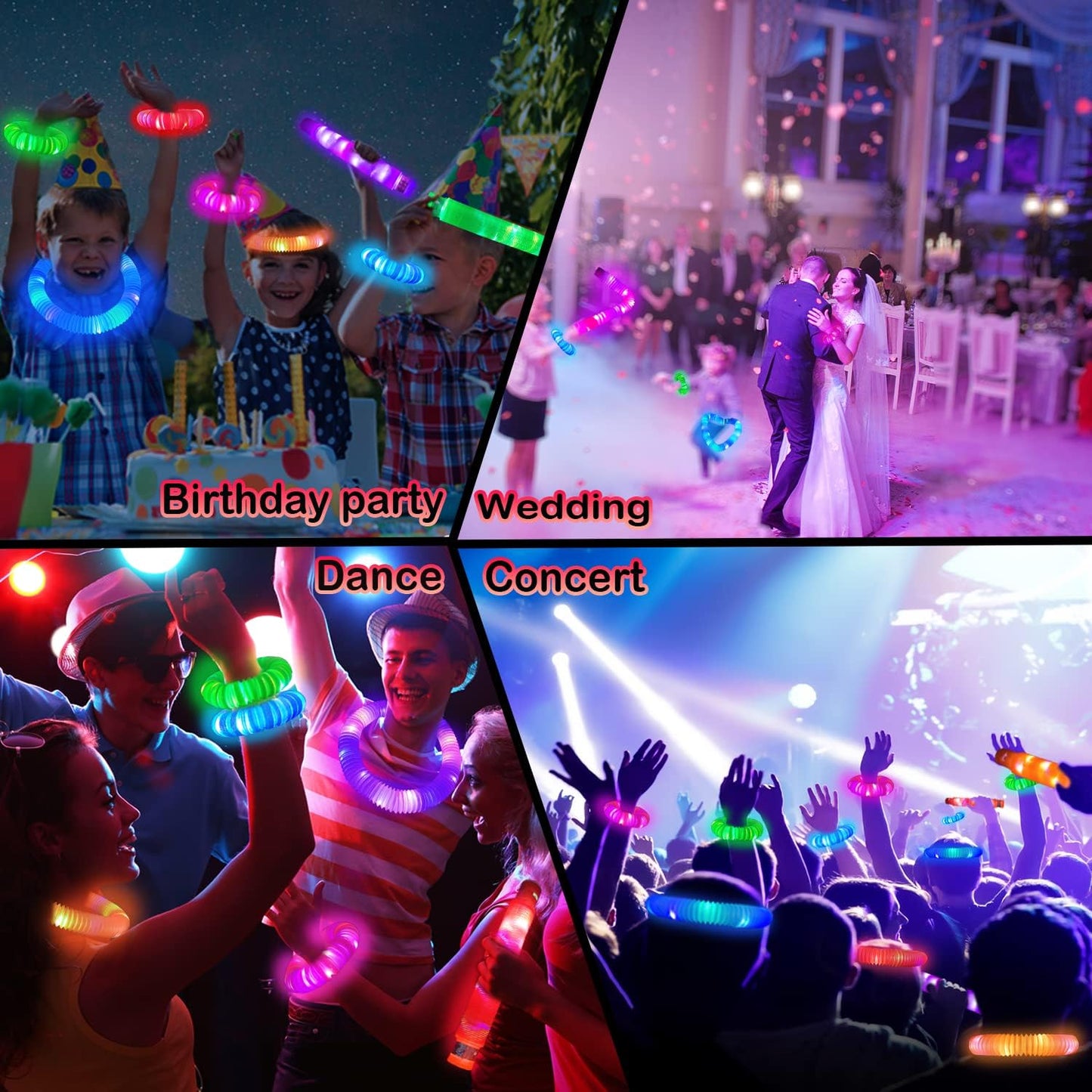 Glow Sticks Party Favors for Kids 12 PCS-Glow in Dark Party Supplies for Toddlers Halloween, Light Up Necklace Bracelet Accessories for Boys Girls, Neon Decorations for Birthday Dance Camp Care