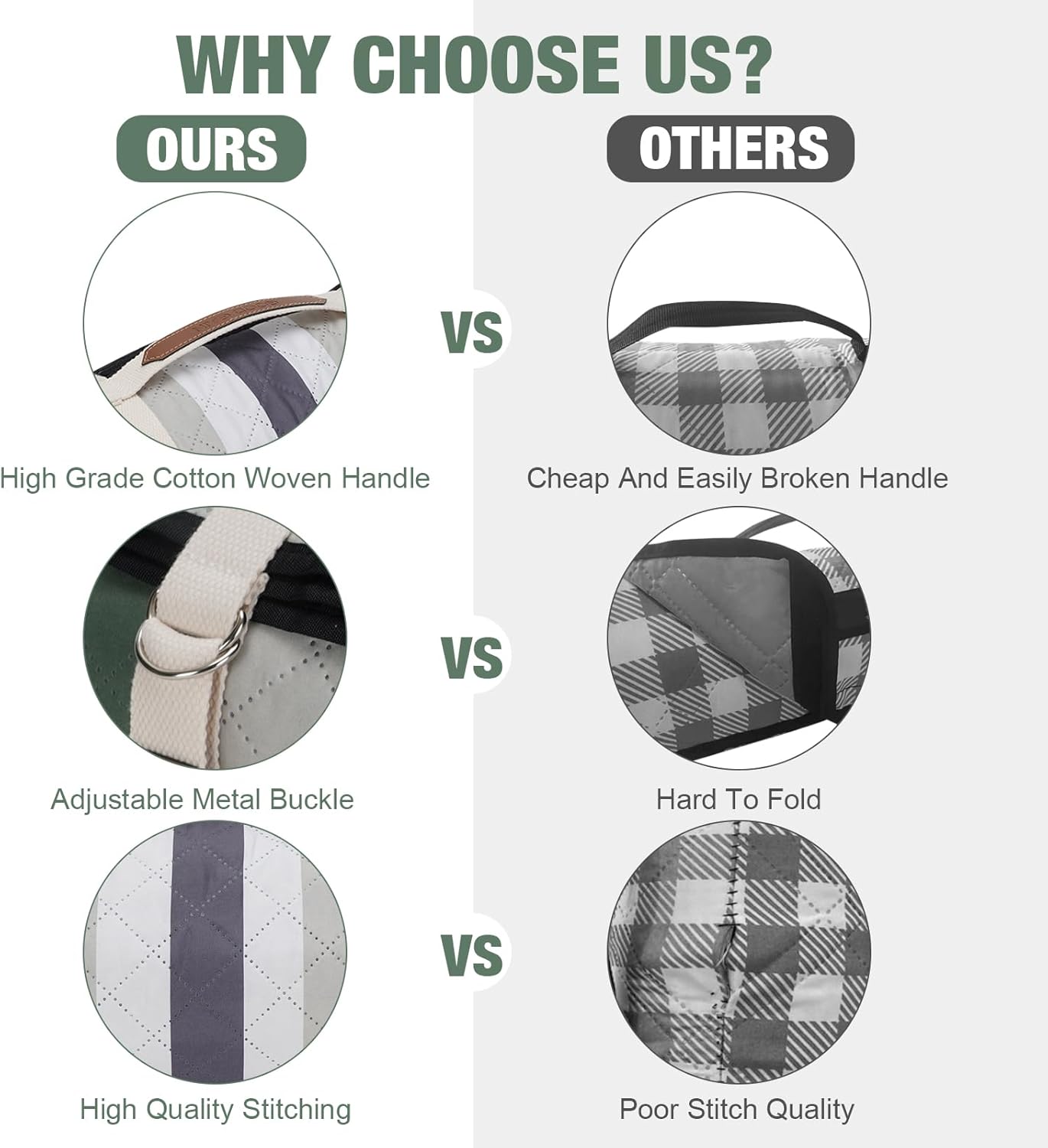 Picnic Blankets Outdoor Extra Large - 80"x80" Portable Waterproof Picnic Blanket, Machine Washable 3-Layer Foldable Picnic Mat with Sandproof Backing for Grass, Park, Hiking, Concerts (GreenStrip)