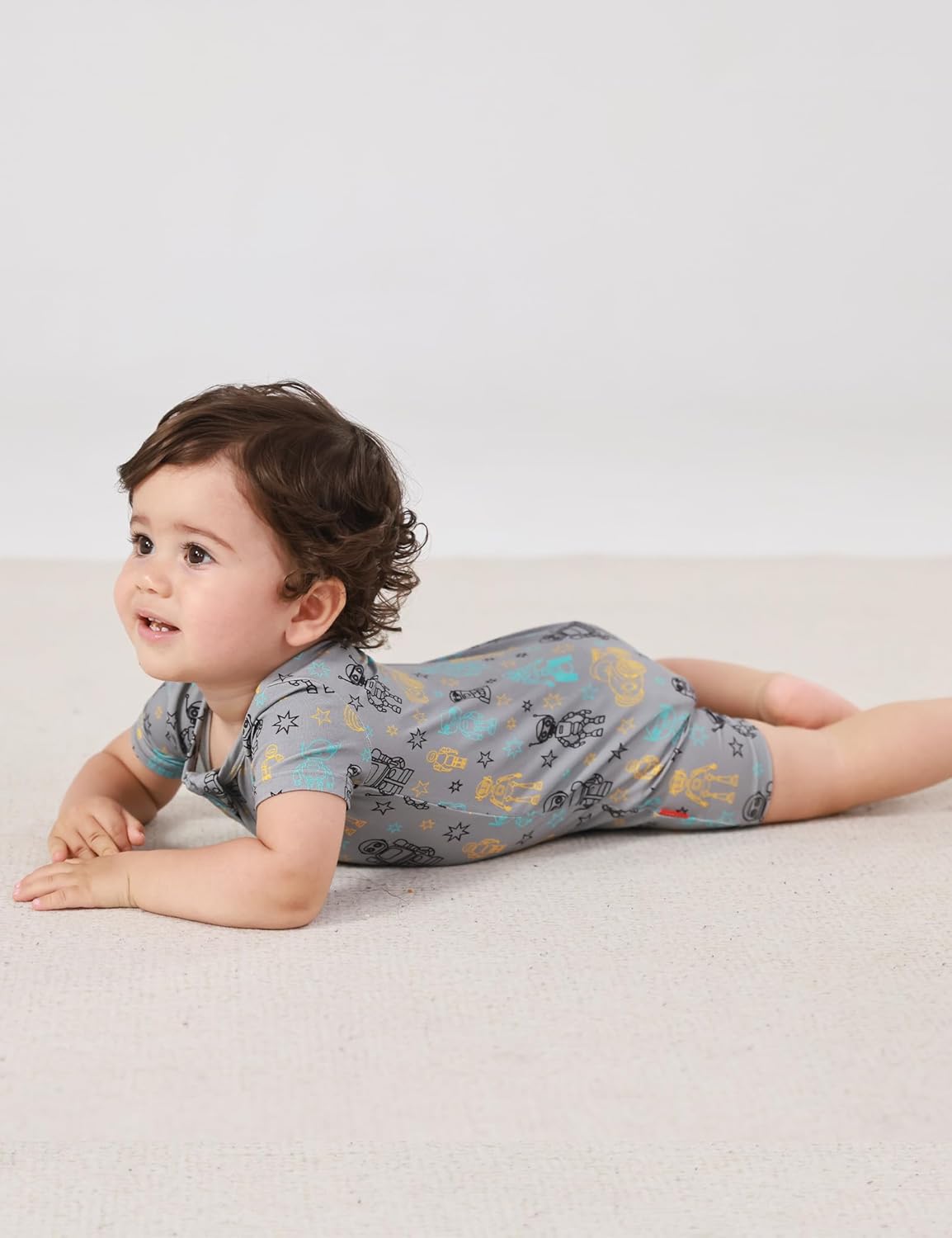 Baby Boys Bamboo Viscose Short Sleeve Romper Soft Comfy Infant Summer Jumpsuit