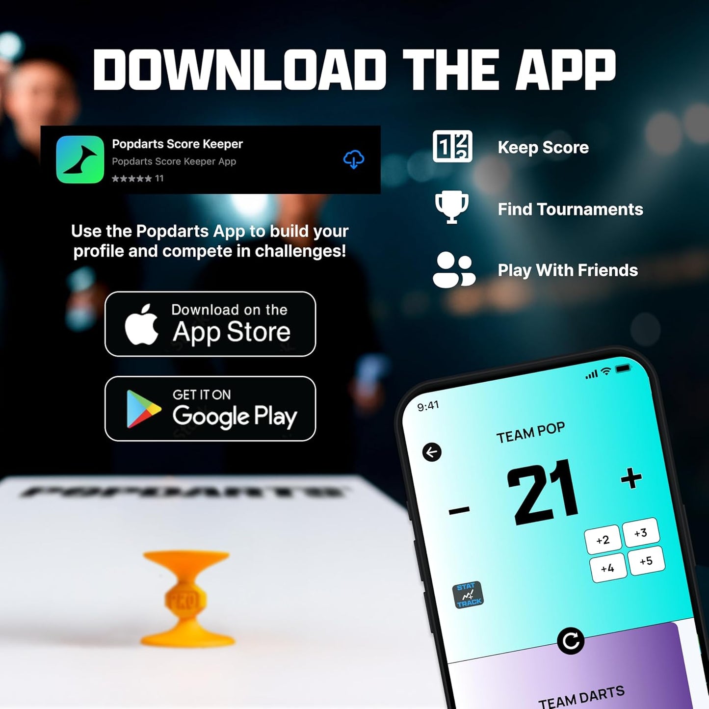 Popdarts PRO Pack Game Set (Party) - Indoor, Outdoor Suction Cup Throwing Game - Competition with a POP