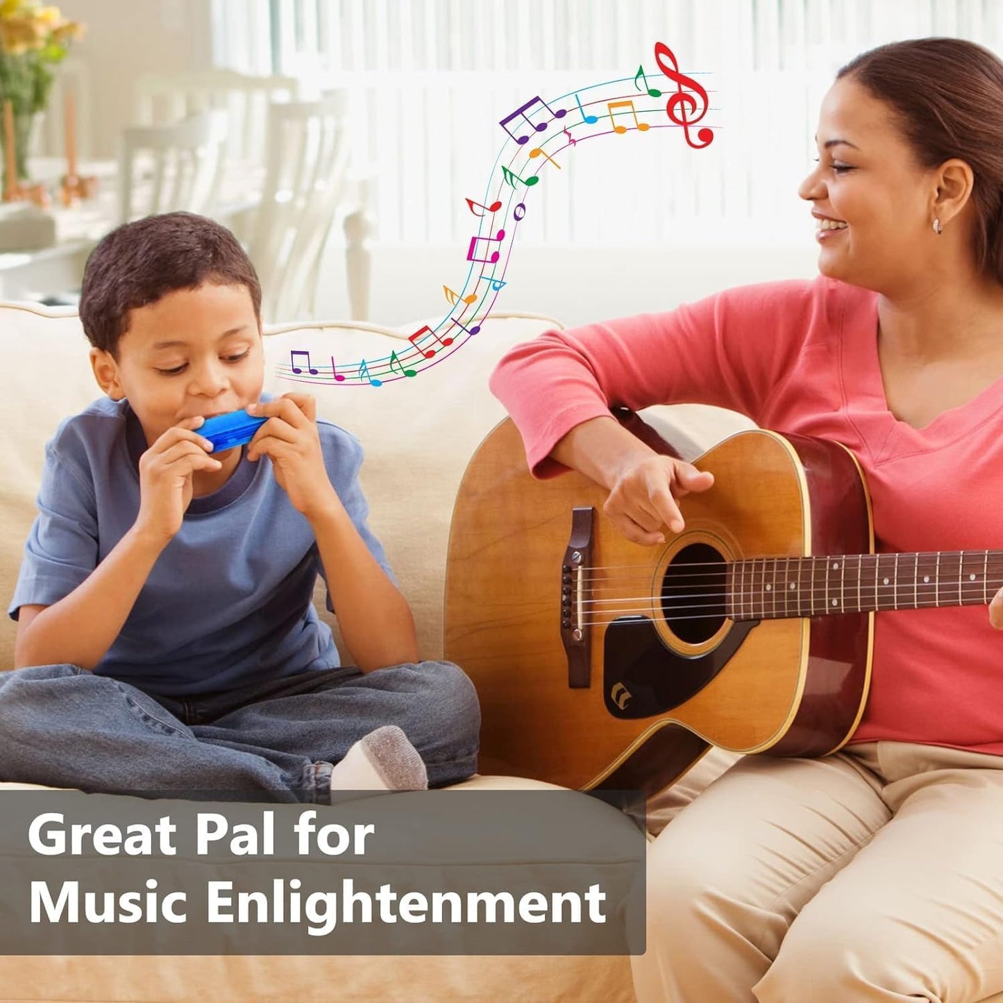 4 Pack Kids Harmonica 10 Hole, Plastic Harmonica for Kids with 4 Colors Educational Toys Beginners Toy Musical Instruments for Kids, Children and Adults (Blue, Pink, Green, Orange)