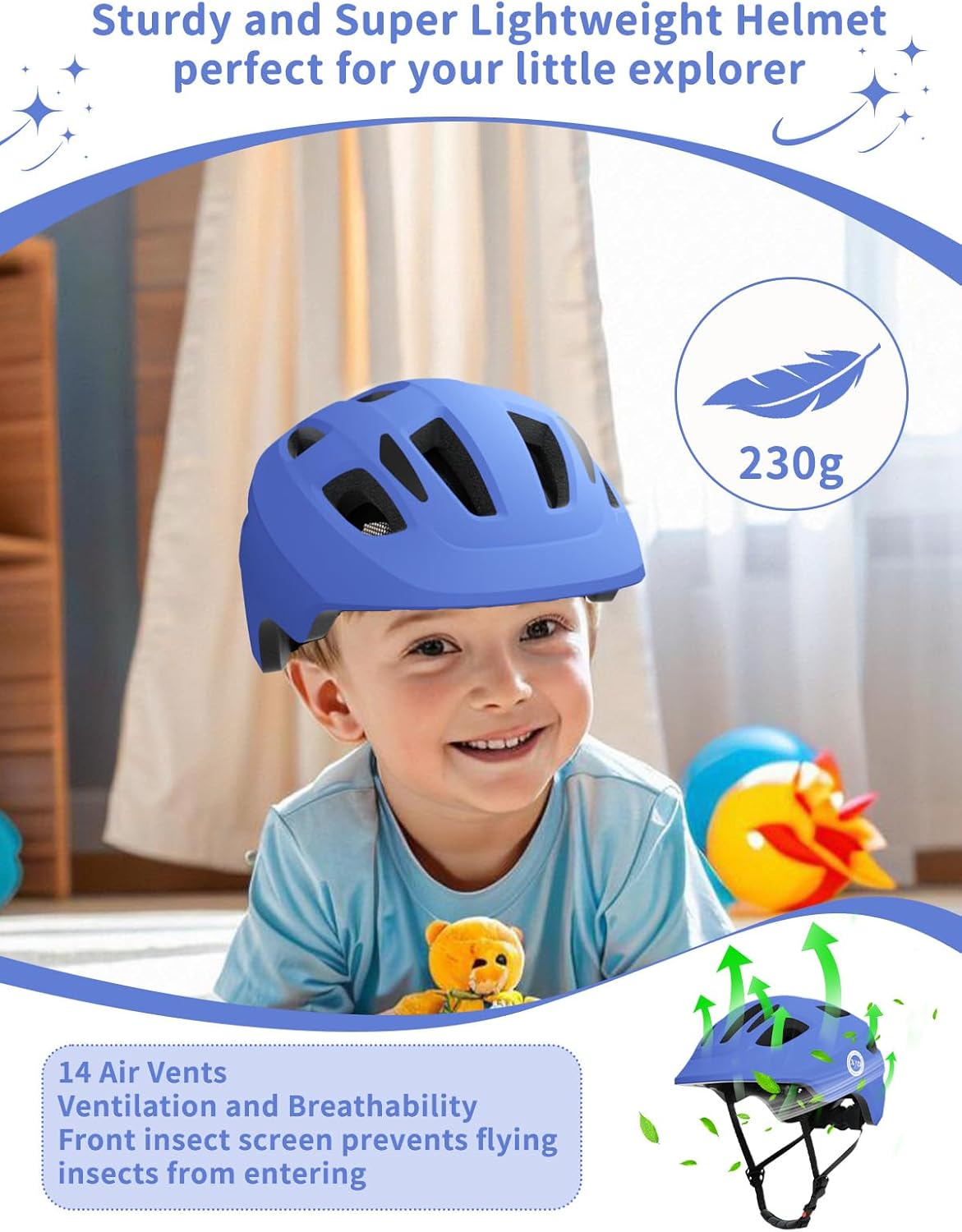 XJD Toddler Helmet Kids Bike Helmet for Infant/Baby Multi-Sport Adjustable Skateboard for Kids Boys Girls Lightweight for Age 1 and Older