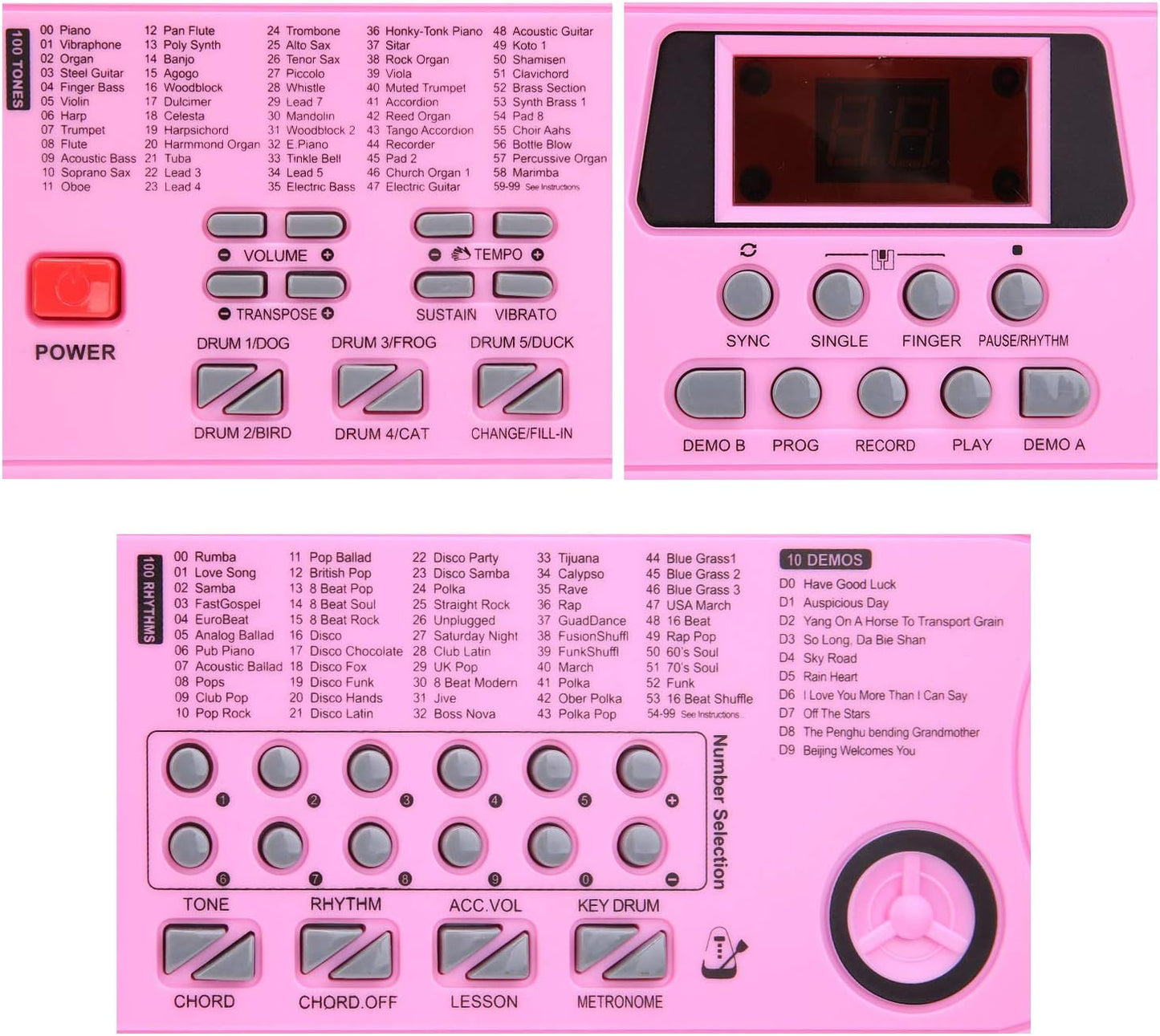 Hricane Piano Keyboard, 61 Keys Beginner Electronic Keyboard Portable Digital Music Keyboard, Early Education Music Instrument with Microphone & Music Sheet Stand