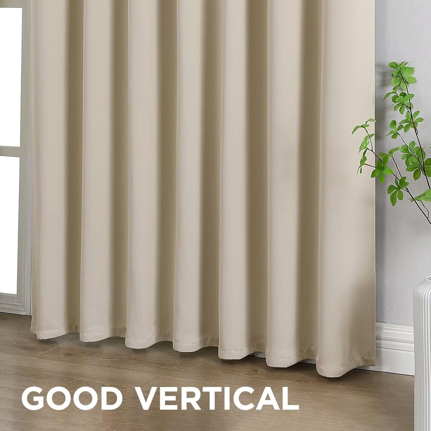 Joydeco Blackout Curtains 84 Inch Length 2 Panels Set, Thermal Insulated Black Out Curtains for Bedroom, Room Darkening Drapes for Living Room Window (W52 x L84 Inch, Light Beige)