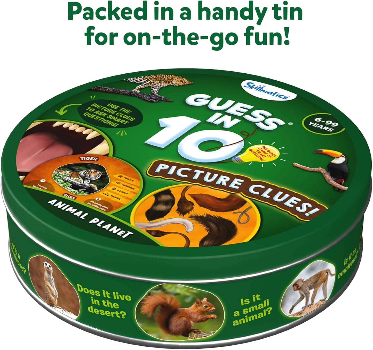 Skillmatics Guess in 10 Animal Picture Clues, Perfect for Boys, Girls, Kids, and Families Who Love, Card Games, Educational Games, Board Games, Gifts for Ages 6, 7, 8, 9 and Up