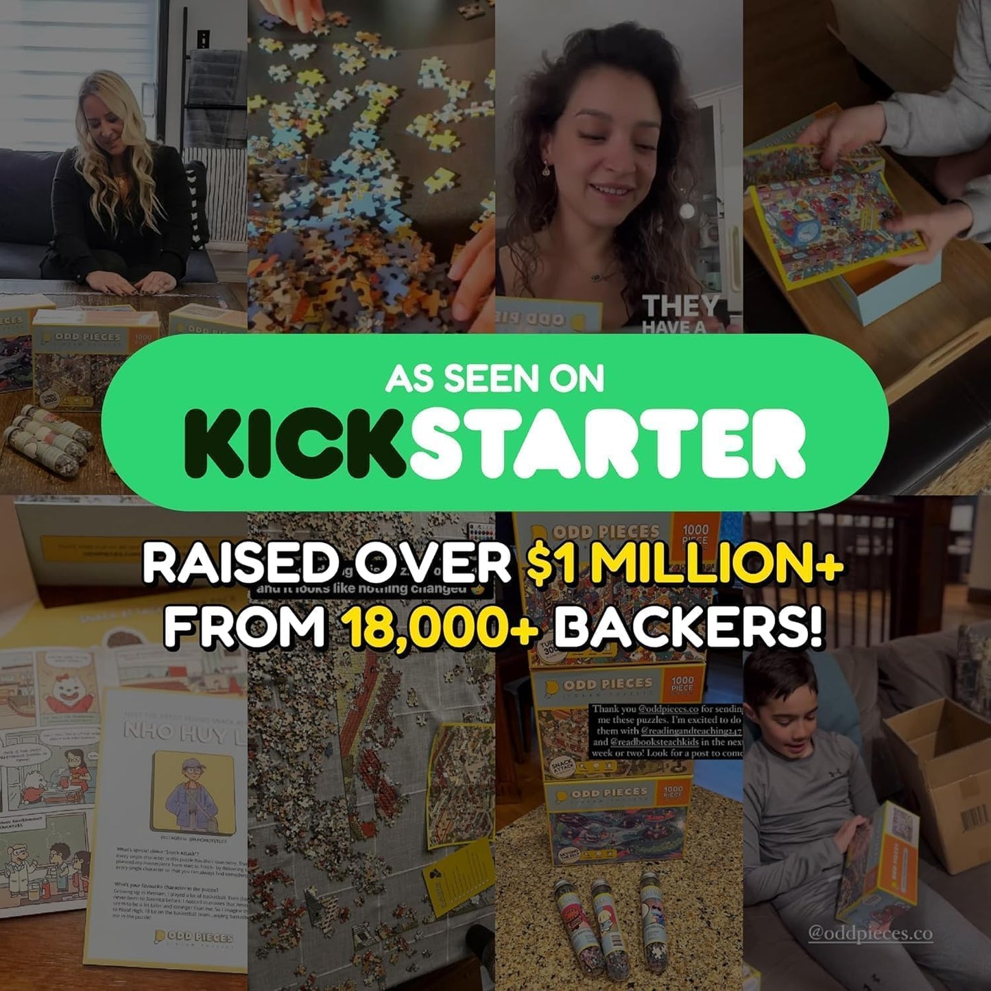 Jigsaw Puzzles 1000 Pieces - Magic Mystery Story Secret Ending Puzzle - Perfect Game Night for Adults & Kids - Cat Dog Funny Cartoon Food Theme (Snack Attack 2)