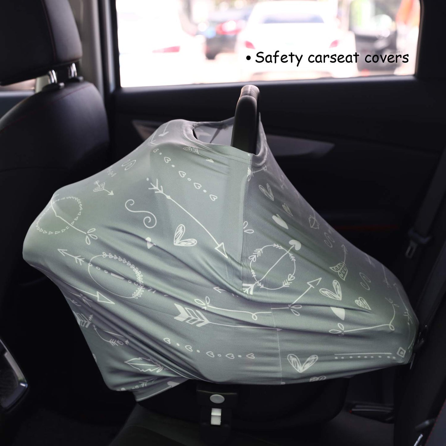 Baby Car Seat Covers – Carseat Canopy Cover, Multipurpose Breastfeeding Cover, Breathable Stroller Covers (Arrows)