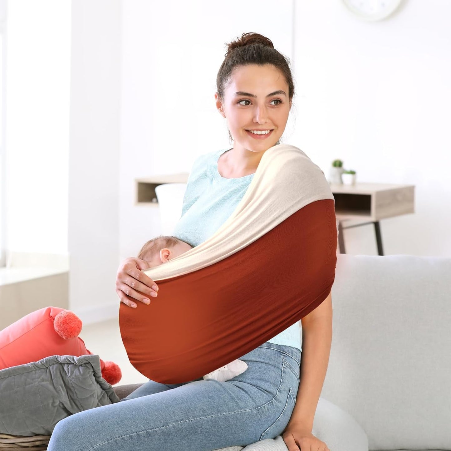 TKKOK Baby Wrap Carrier, Unisex Baby Carrier, Lightweight & Ultra Soft, Easy to Wear Baby Wrap, Perfect for Newborn Toddlers