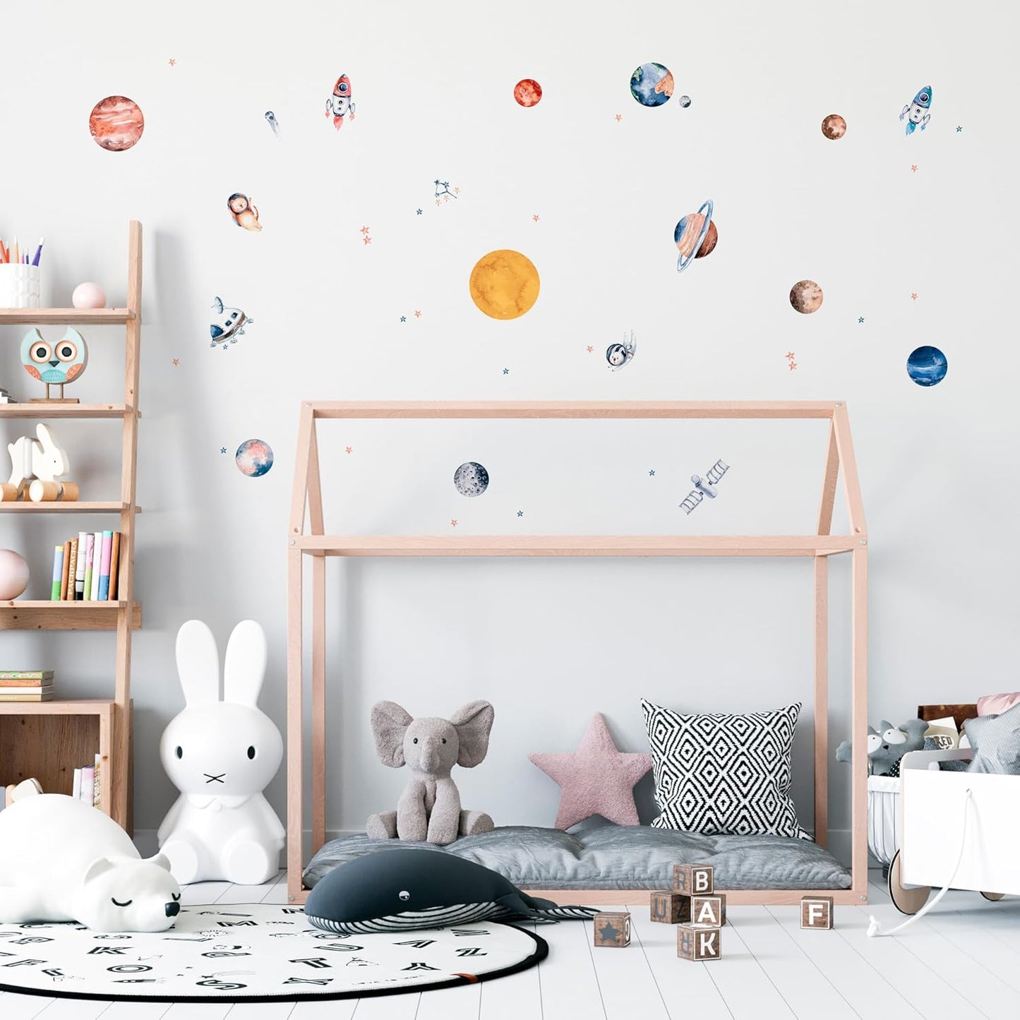 Solar System Wall Decals for Kids - Planets and Space Themed Wall Stickers by Lipastick - Peel and Stick Vinyl Decals for Boys and Girls Bedroom, Nursery, Playroom - Wall Stickers for Girls Room