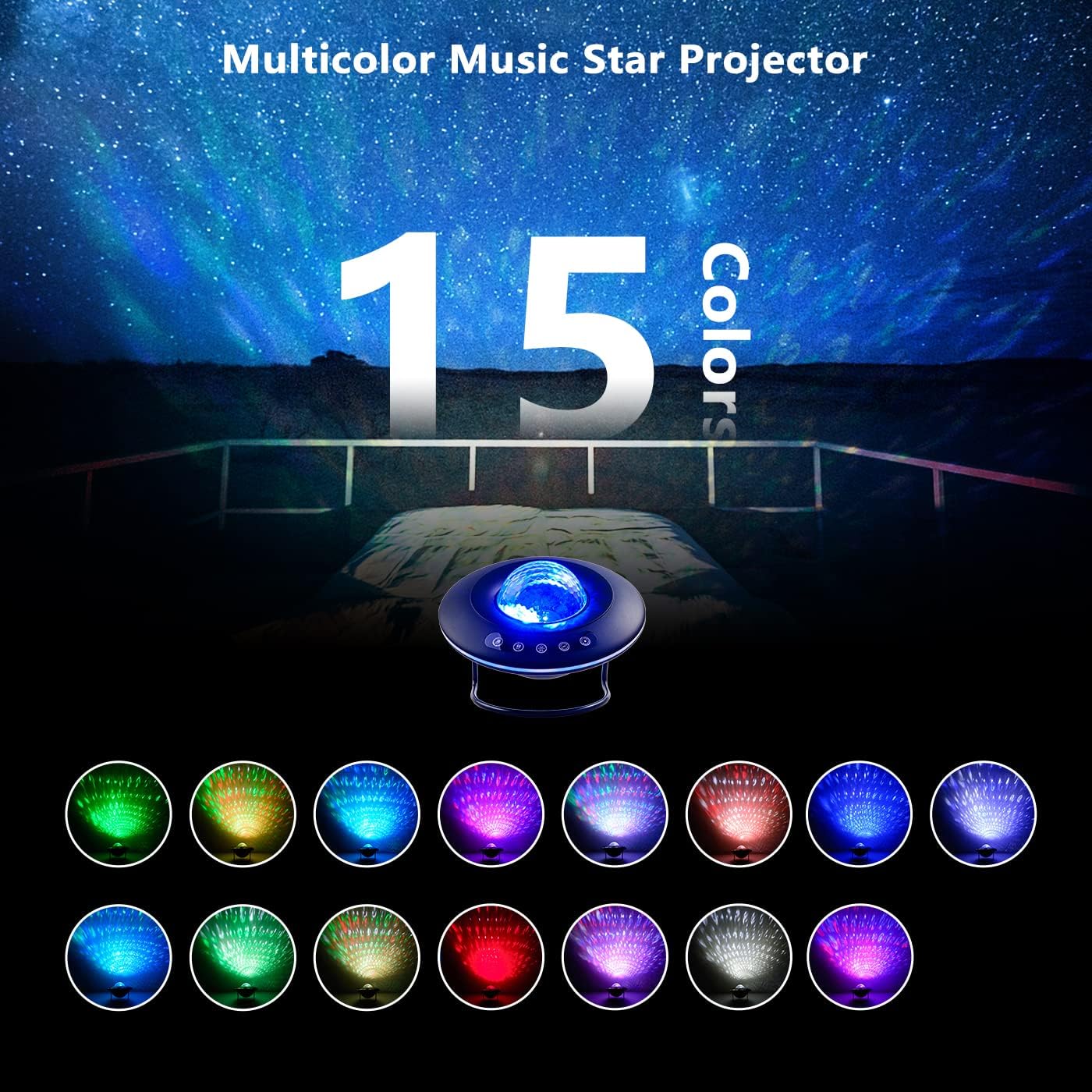 Star Projector, Galaxy Starry Projection Lamp, Bluetooth Speaker Aurora Lighting with Timer and Remote Control, LED Sky Night Light for Kids Bedroom, Gaming Decor, Home Theater, Ceiling