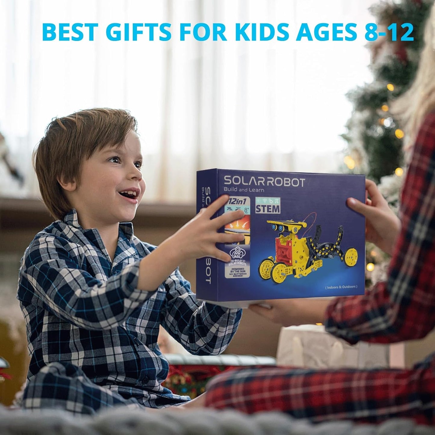 AESGOGO STEM Projects for Kids Ages 8-12, Solar Robot Science Building Kits, Birthday Gifts for 8 9 10 11 12-16 Year Old Boys Girls Teens, Robotics Powered by Sun or Battery(Not Include).