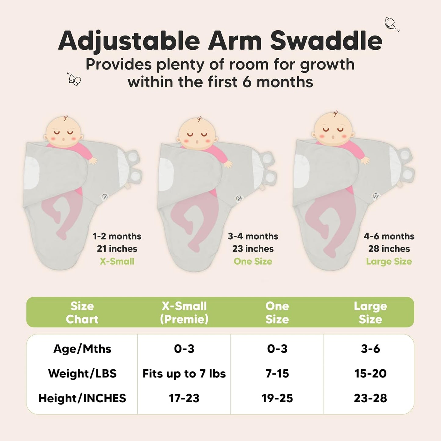 3-Pack Organic Baby Swaddle Sleep Sacks - Swaddles for Newborns, Infant 3-6 Months, Baby Girls, Boys, Soft & Snug Newborn Sleep Sack, Nursery Swaddling Blankets (The Wild 2,L)