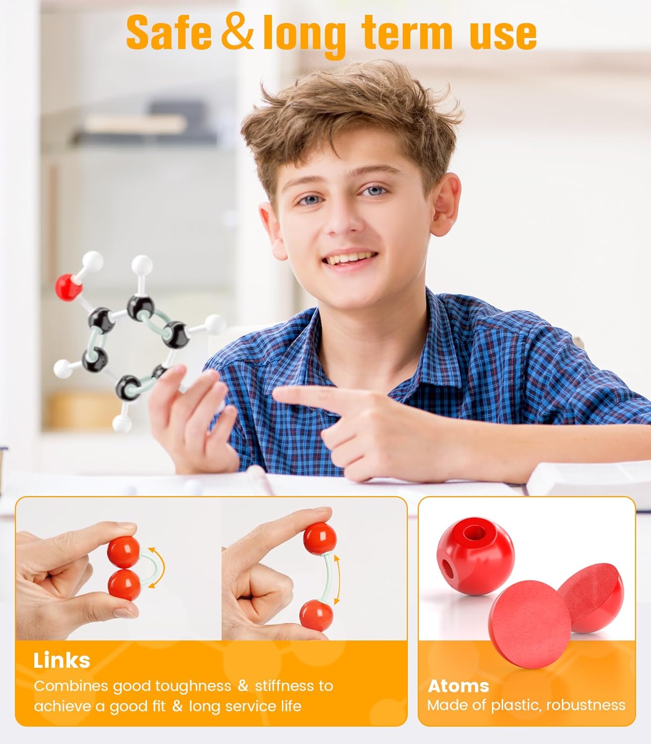 Organic Chemistry Model Kit-404 PCS,Portable Molecular Model Kit for Chemistry Classes,Atomic Element Model Set for Organic&Inorganic Learning,Supply to Students & Teachers