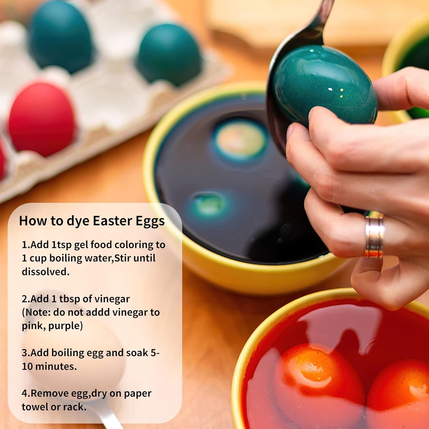 Gel Food Coloring Easter Egg Dye Kit - Shanlinly 10 Colors Gel Based Flavorless Edible Food Color Dye Vibrant Neon Icing Color for Cake Decorating Baking Macaron Frosting Fondant Cookie (6ml/Bottles)