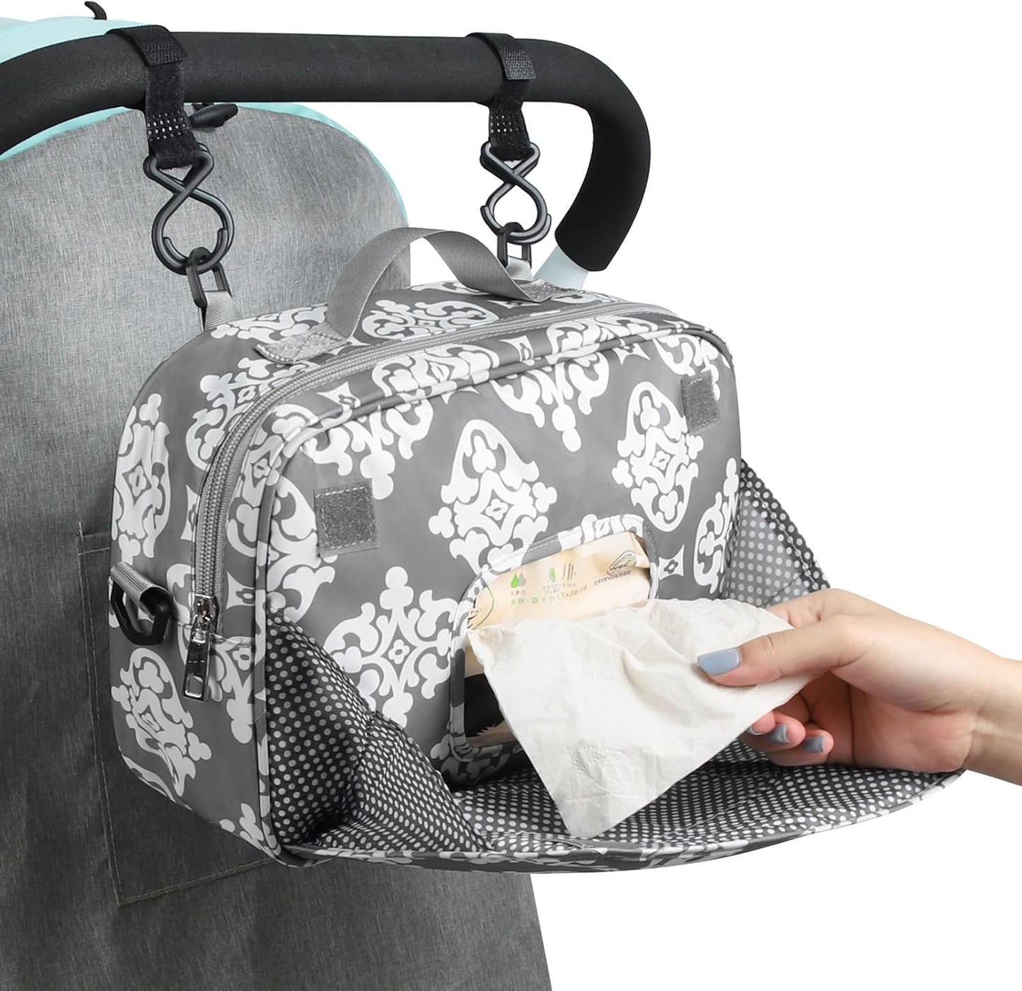 Accmor Stroller Organizer, Universal Stroller Organizer with Insulated Cup Holder Pocket, Dual Purpose Large Capacity Stroller Bag Caddy, Stroller Accessories Fits for Uppababy, Doona, Nuna Strollers