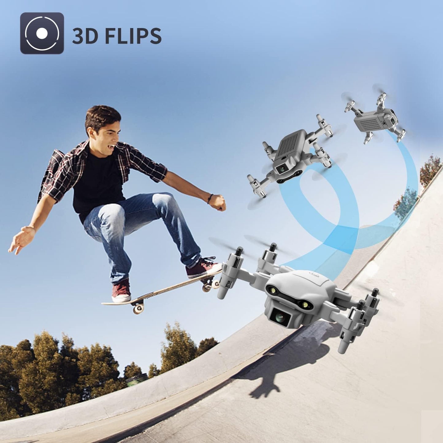 4DV9 Mini Drone with 1080P HD Camera for Kids FPV Live Video RC Quadcopter for Adults Beginners Toys Gifts,Altitude Hold, Waypoints Functions,One Key Start,3D Flips,3 Batteries,Gray