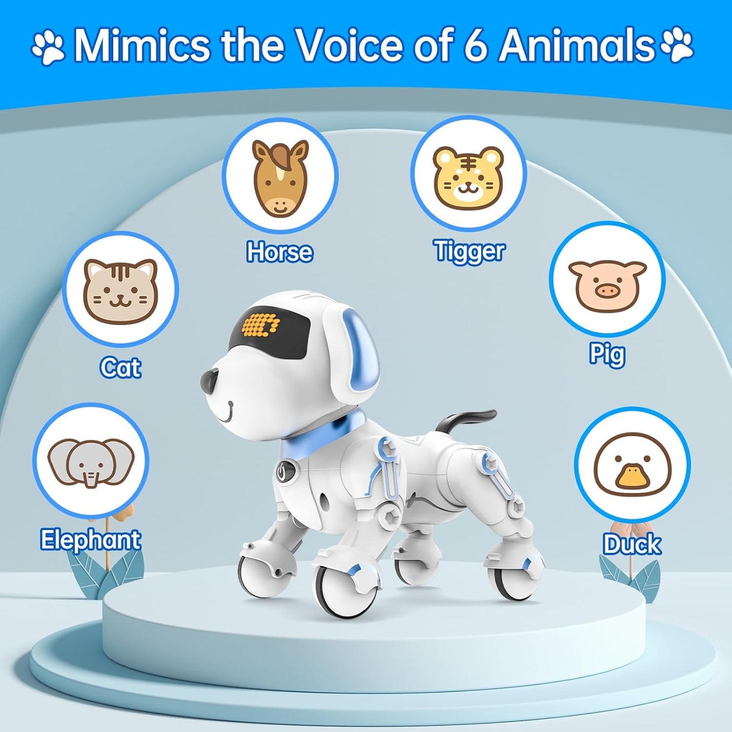 Dwi Dowellin Robot Dog for Kids 8-12,Remote Control Smart Robotic Dogs Pet Puppy Robotic Toy,Interactive Touch Walking Talking Toys for Boys Girls Christmas Birthday Gifts