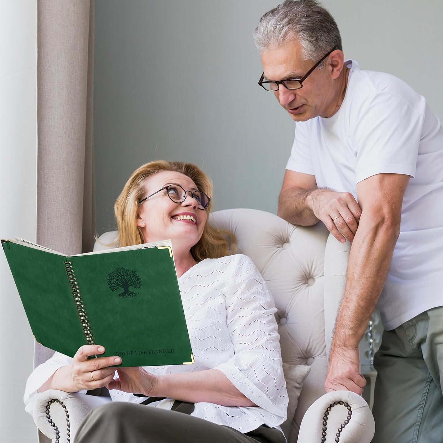 End of Life Planner, Spiral Estate Planning Organizer with Tabs for Senior, I'm Dead Now What Planner for Final Arrangements & Important Affairs with Large Print, 7.9"x10.4", Green