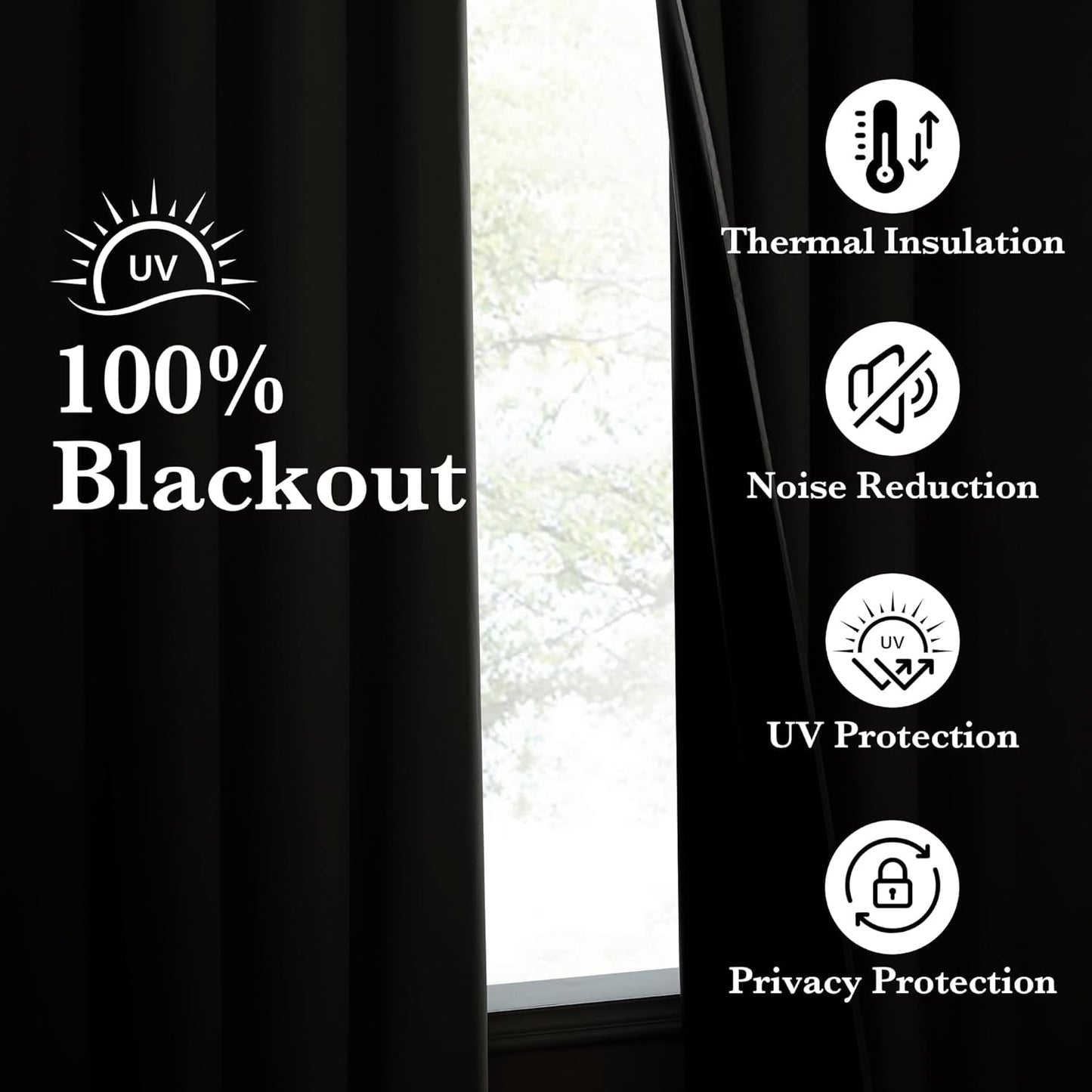 NICETOWN 100% Blackout Curtains for Living Room 96 inches Long, Grommet Thermal Insulated Window Treatment Lightweight Travels Portable Shades for Bedroom/Kids Room, Dark Grey, W52 x L96