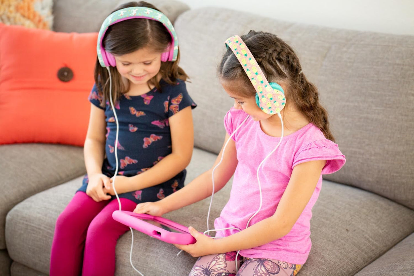 Snug Play+ Kids Headphones – Volume Limited 93dB for Safe Listening – Foldable, Durable Headphones for Toddlers, Boys & Girls – Tangle-Free Cord – Ideal for Travel, School, Tablets - Pineapples