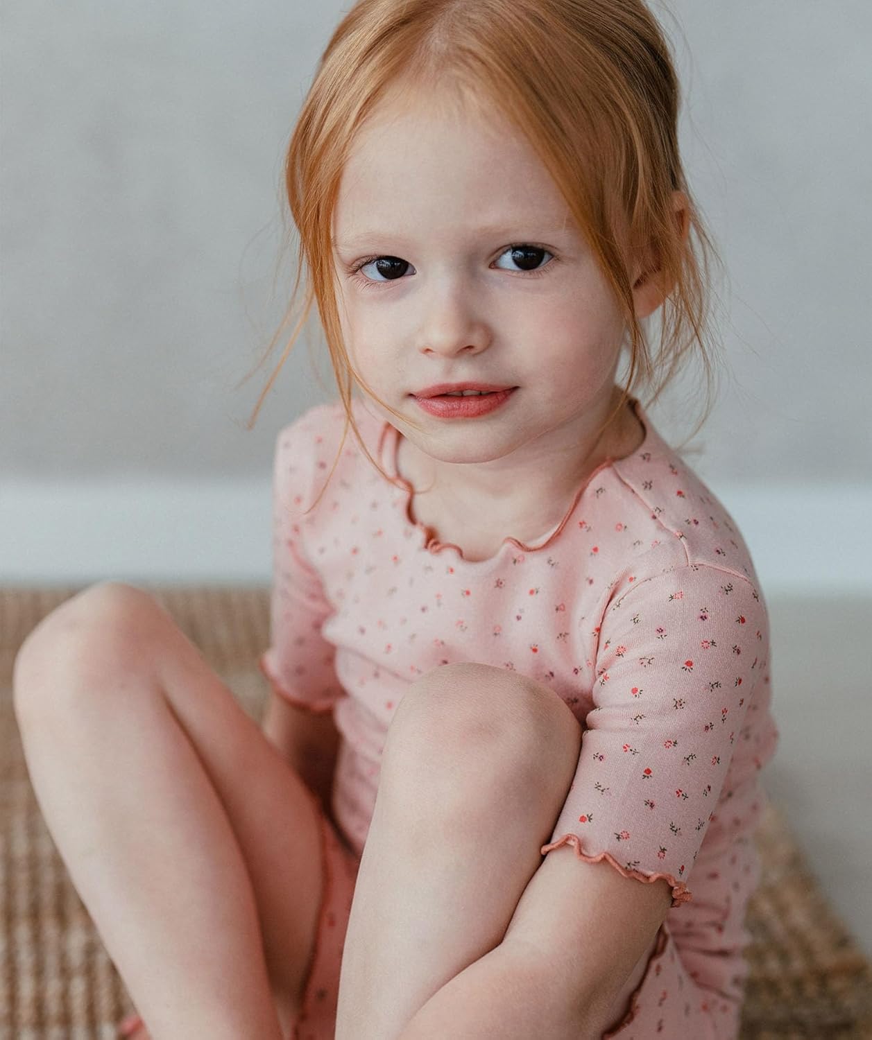 AVAUMA Baby Boy Girl Pajama Set 6M-7T Kids Cute Toddler Snug fit Flower Pattern Design Pjs Cotton Sleepwear Ruffled Shirring