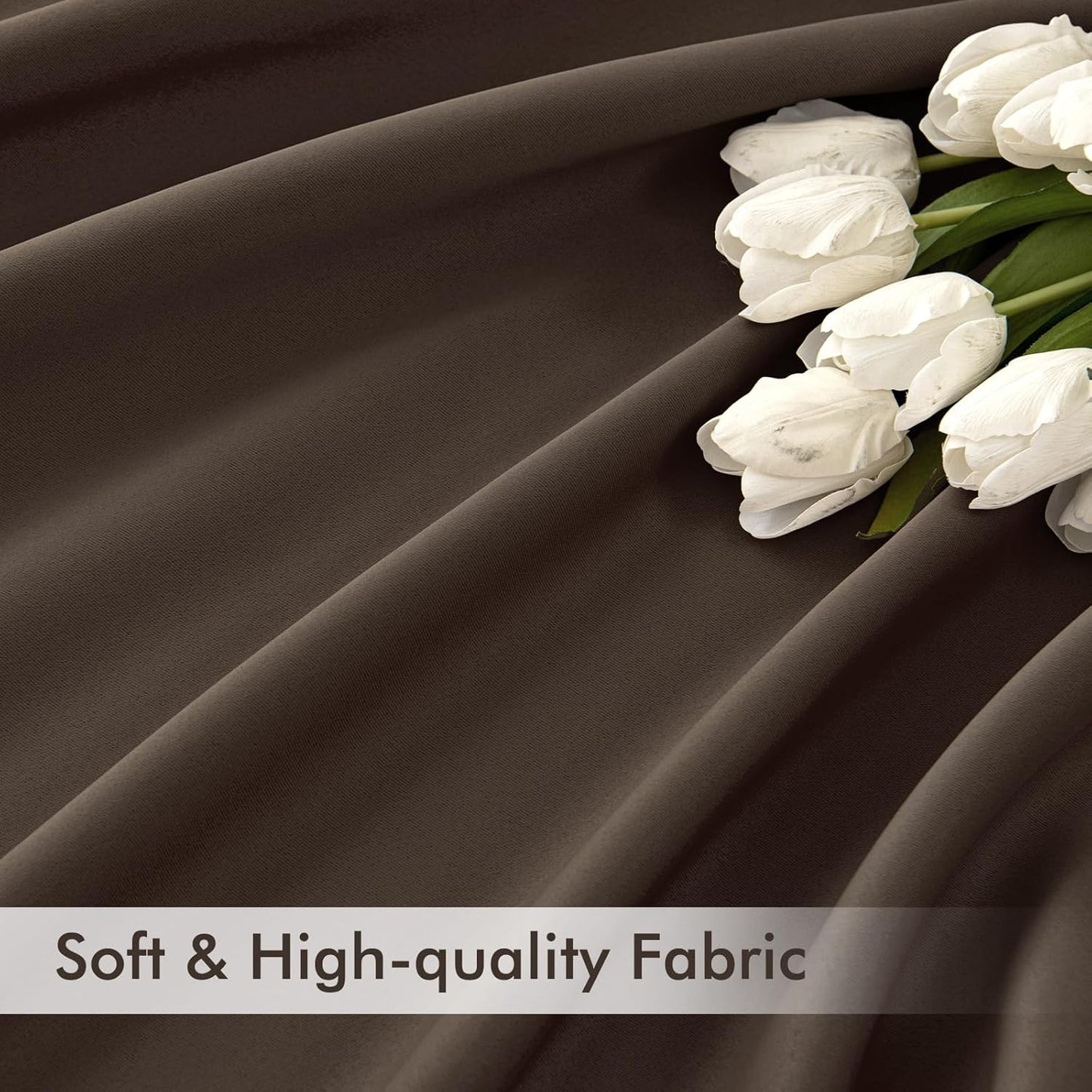 MIULEE Chocolate Brown Back Tab Blackout Curtains 108 Inch Long 2 Panels Set for Bedroom, Rod Pocket/Pinch Pleat Extra Long Thermal Insulated Living Room Darkening Pleated Light Blocking Drapes