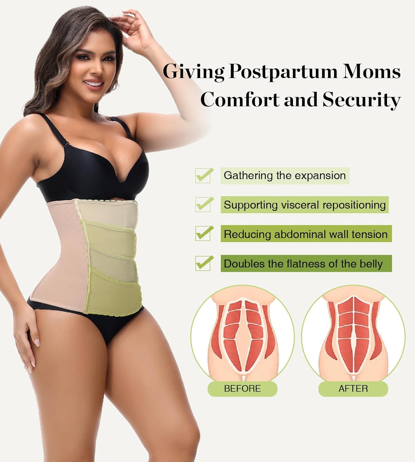 SHAPSHE Waist Trainer for Women Postpartum Recovery Wrap Waist Cincher Corset Shapewear Belly Band
