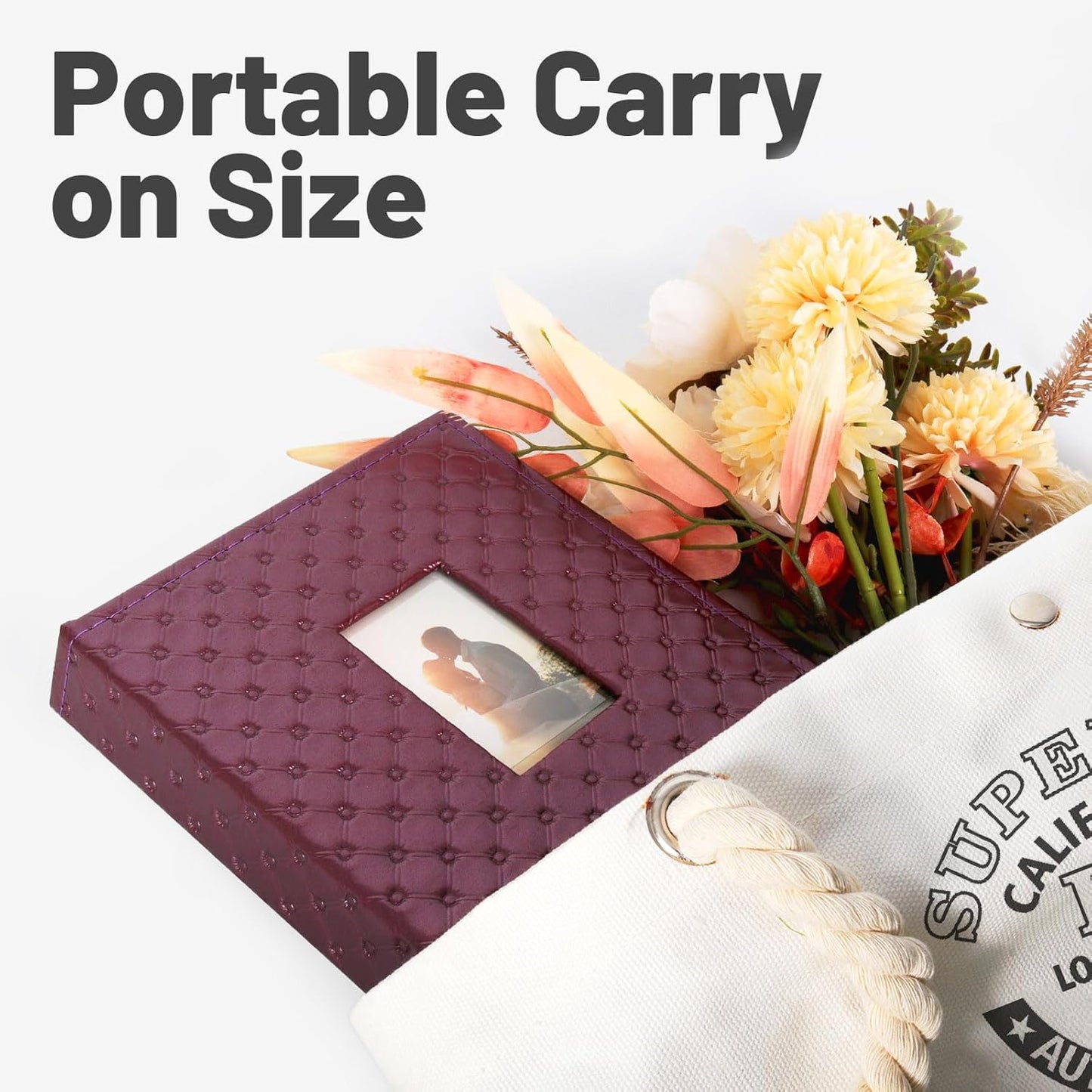 RECUTMS Photo Album 208 Photos for Fujifilm Instax Mini Camera, 2x3 Inch Photo Album, Leather Cover with Window, for Instax Mini 12 11 9 40 90 8 7 Evo LiPlay Instant Camera (Wine Red)