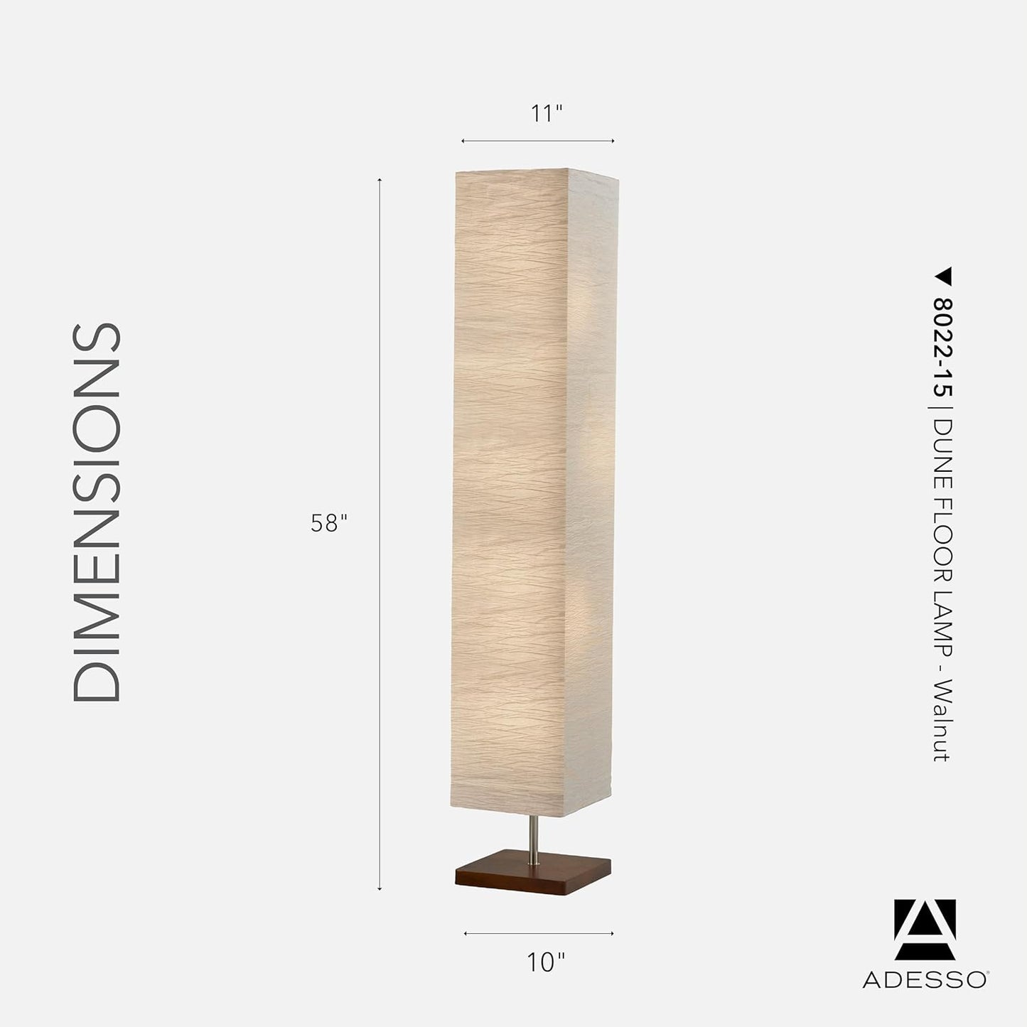 Adesso Three Light Floor Lamp – Natural Wood Base & Adjustable Brightness – Perfect Lighting for Bedroom, Living Room and Corner Decor, White