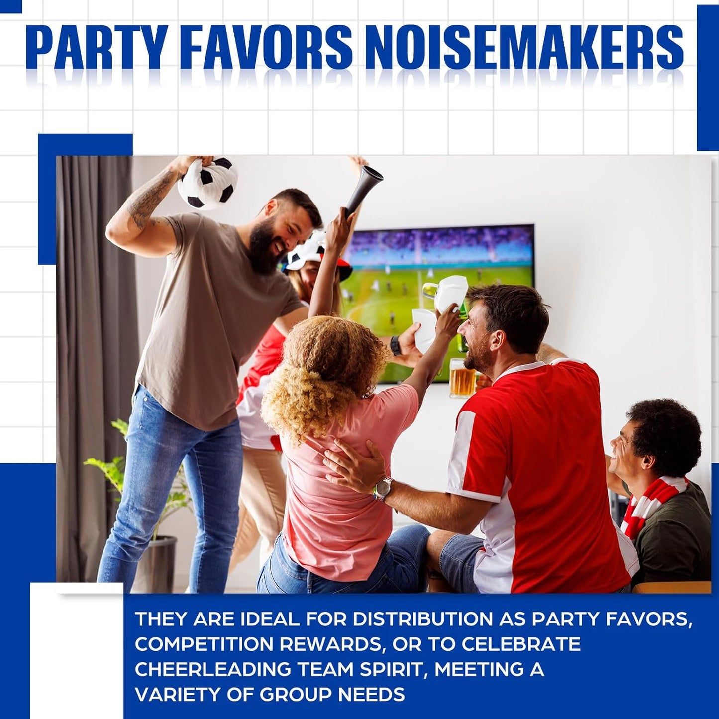 6 Pcs 3 Inch Metal Cowbells Noise Maker Hand Percussion Cow Bells with Handles for Sporting Events Cheering Noisemakers Weddings Team Spirit Sports Party Favors (White)