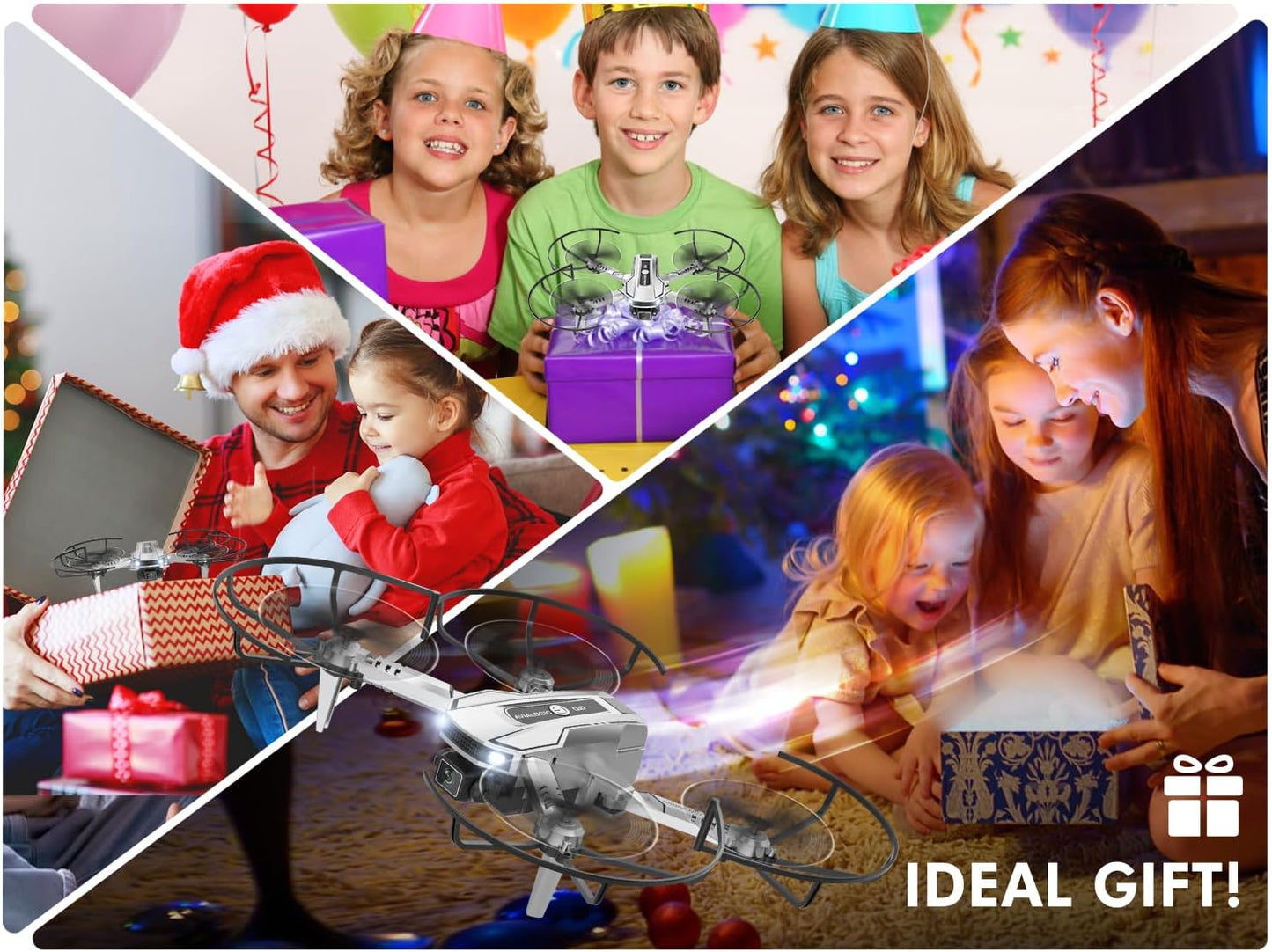 AVIALOGIC Mini Drone with Camera for Kids,RC Helicopter FPV RC Quadcopter with 1080P HD Live Video Camera,Altitude Hold,Gravity Control,2 Batteries,Birthday and Xmas Gifts Toys for Boys Girls,Silver