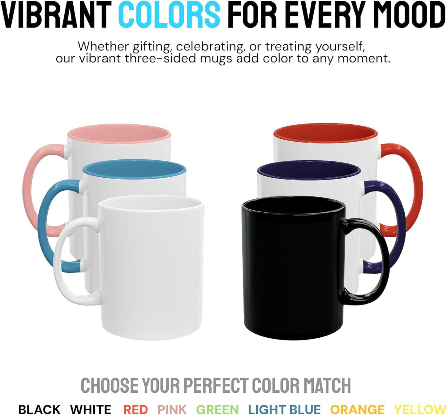 Personalized Coffee Mug – Custom Photo, Text, or Logo Ceramic Mug Tea Cup | Taza Personalizada with Picture or Message | Customized Gift Idea for Men & Women, Mom, Dad, Friends - White/Blue | 15oz